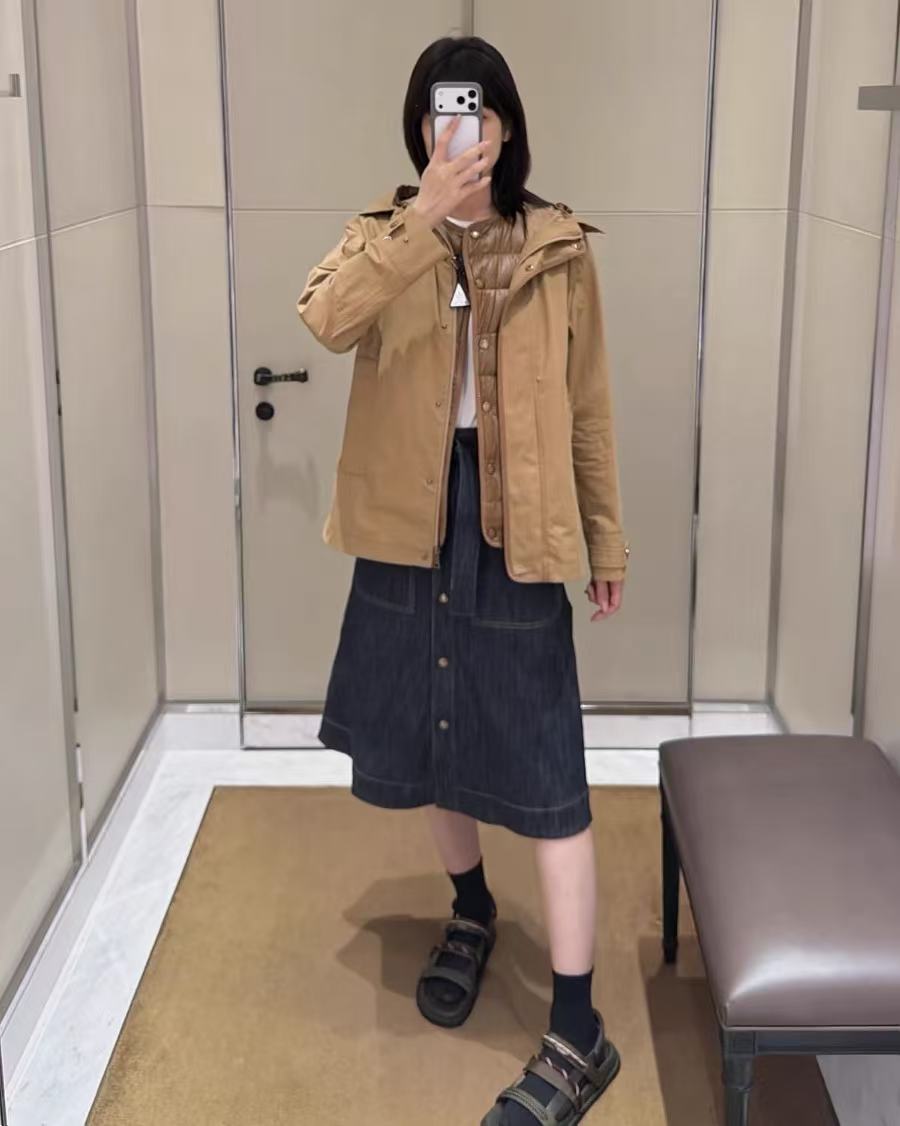 Monc 26fw down vest hooded trench coats sets
