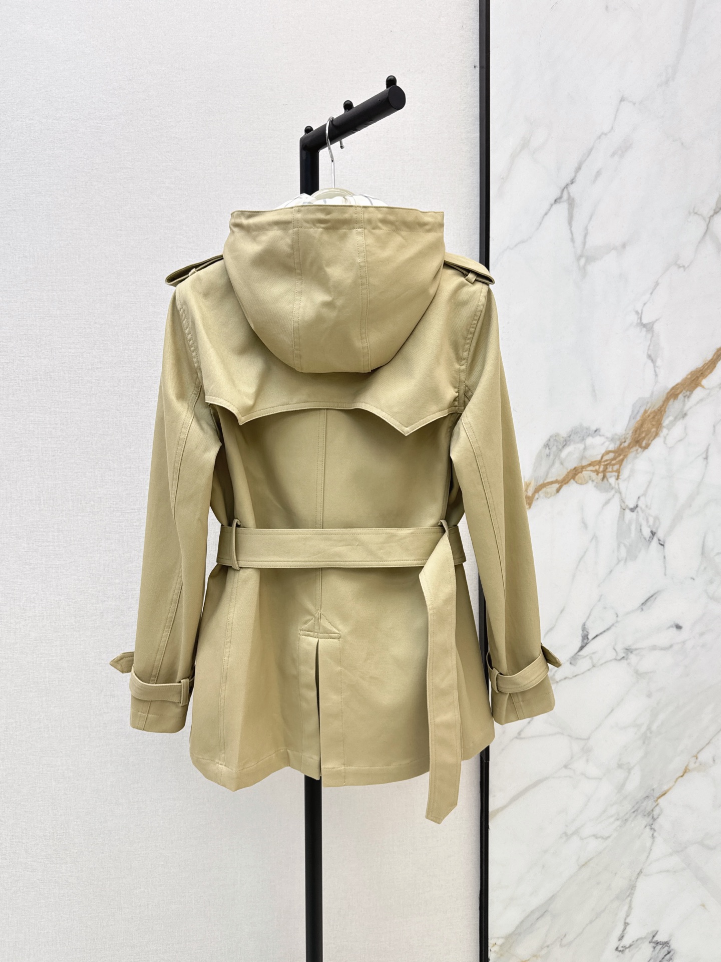 Bur 26fw hooded cropped trench coats