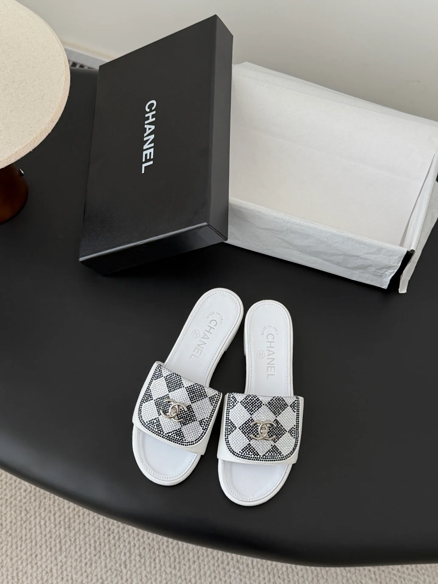 Chan 26ss rhinestone-embellished sandals