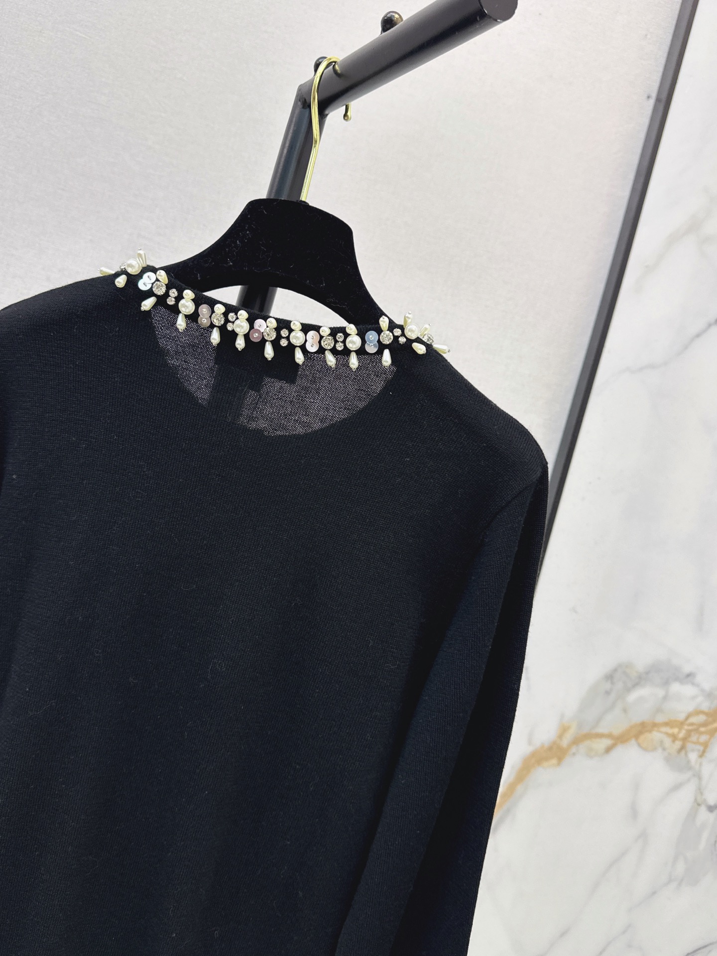 Chan 26fw rhinestone knit cardigan