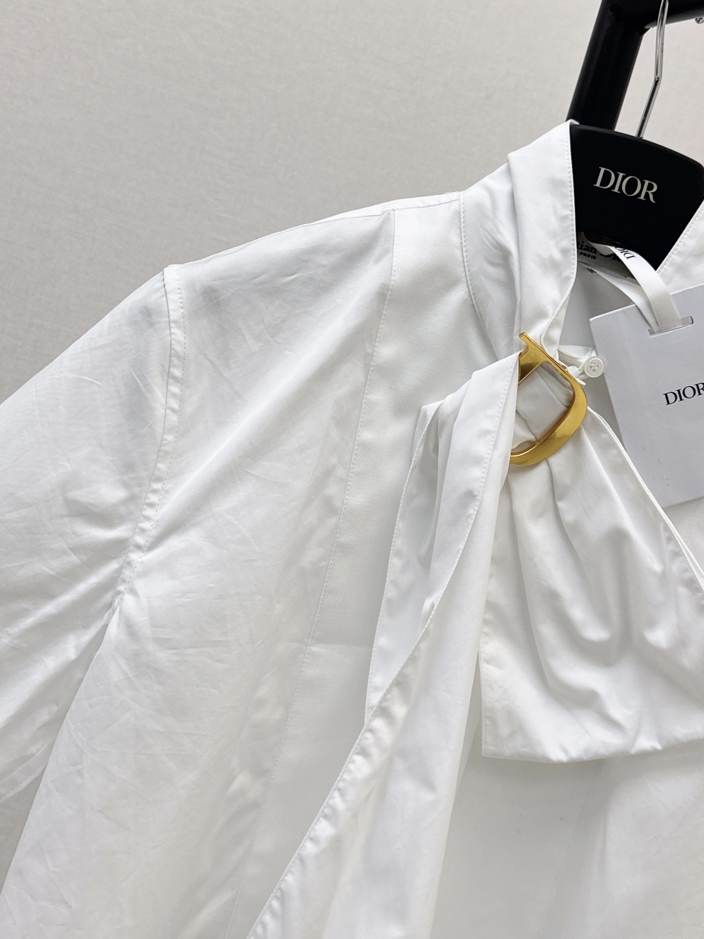 CD 26fw Ring-Detail Tie-Neck Shirt