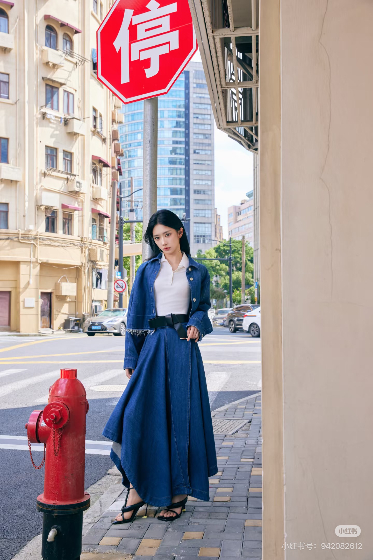Giv 26fw asymmetric denim skirt