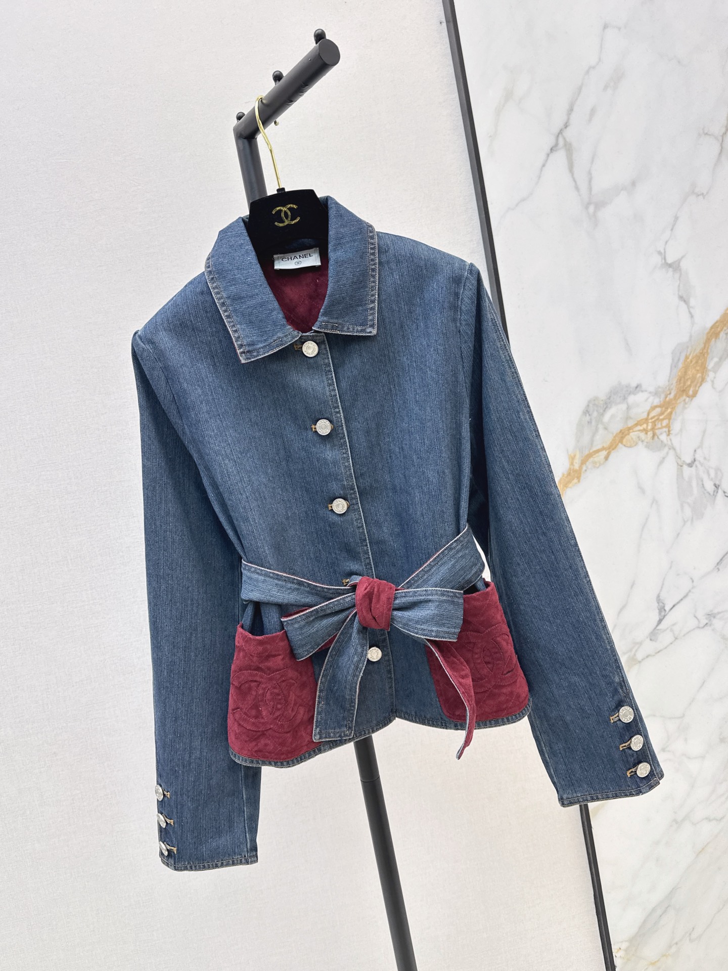 Chan 26fw belted denim jacket