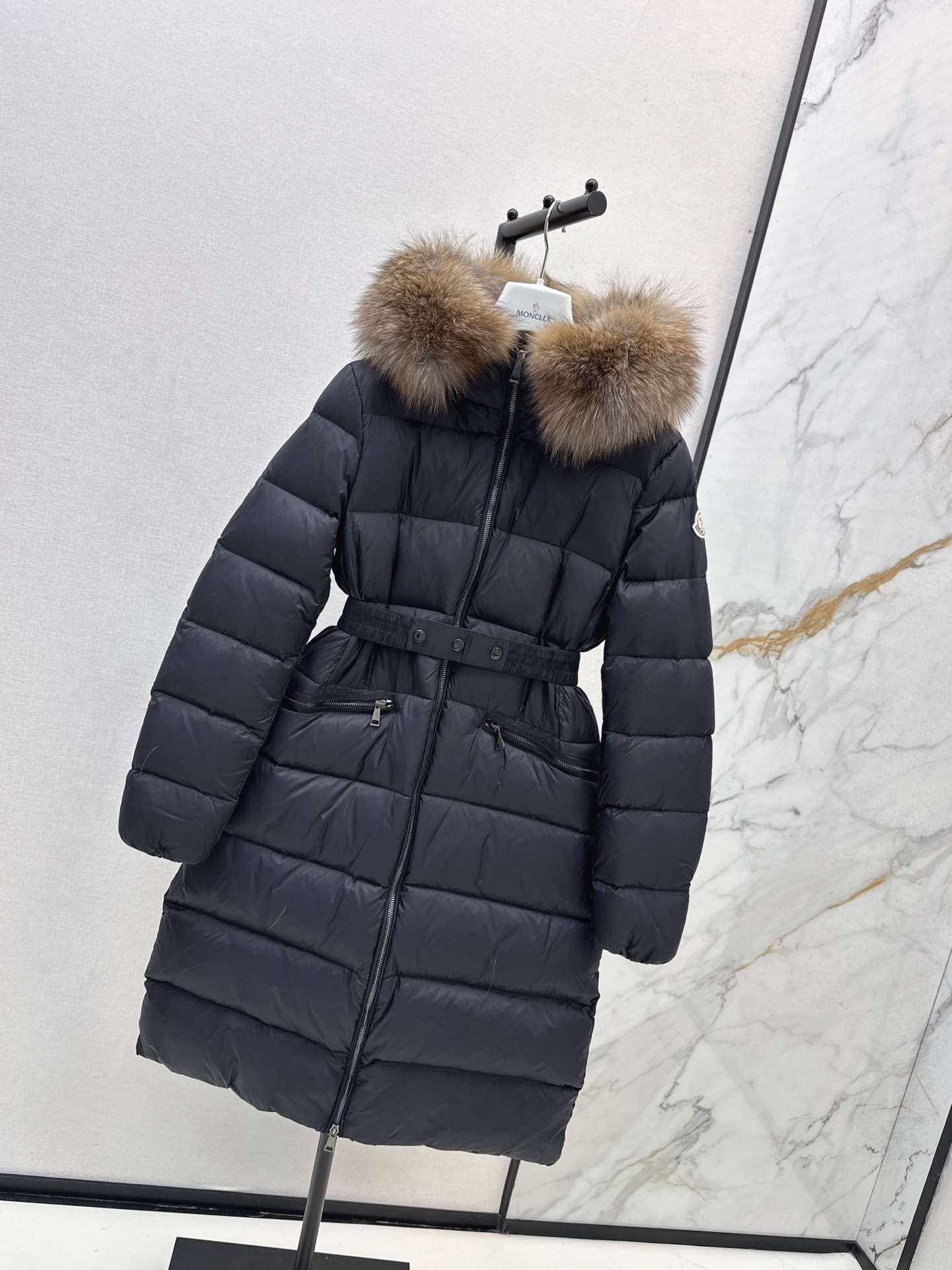 Monc 26fw hooded long down jacket
