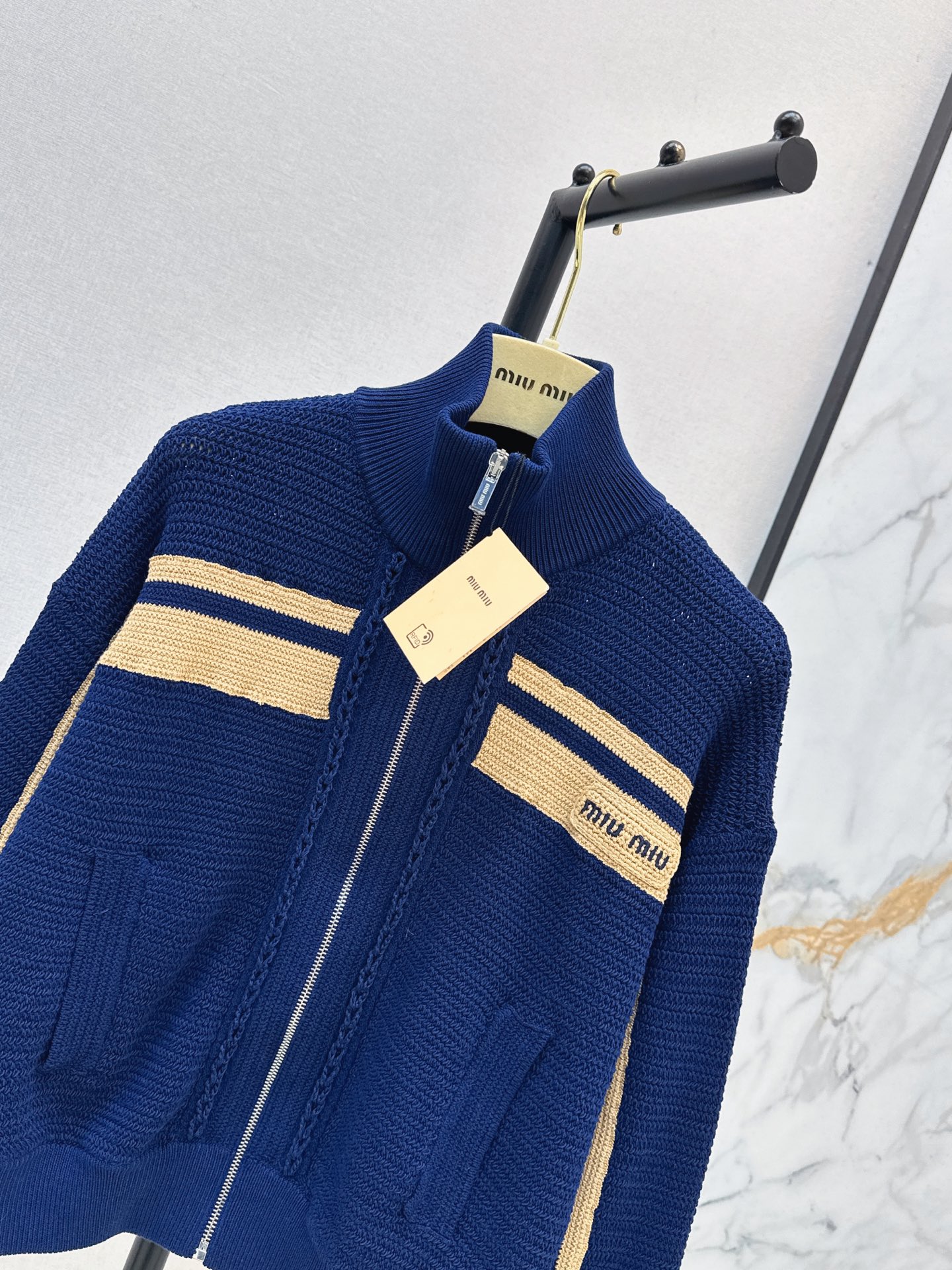 Miu 26fw knit bomber jacket