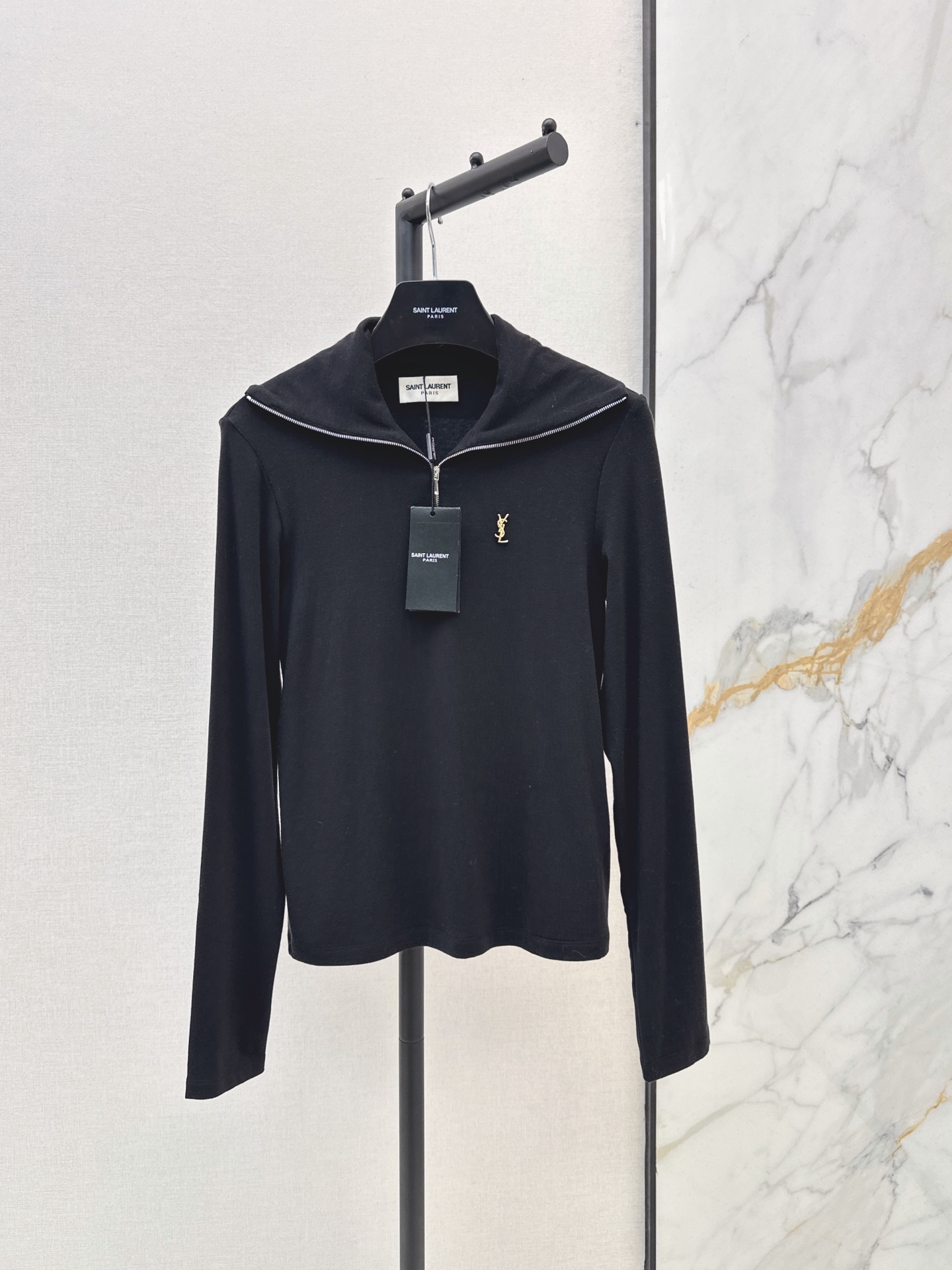 Sain 26fw zip-up knit basic tee