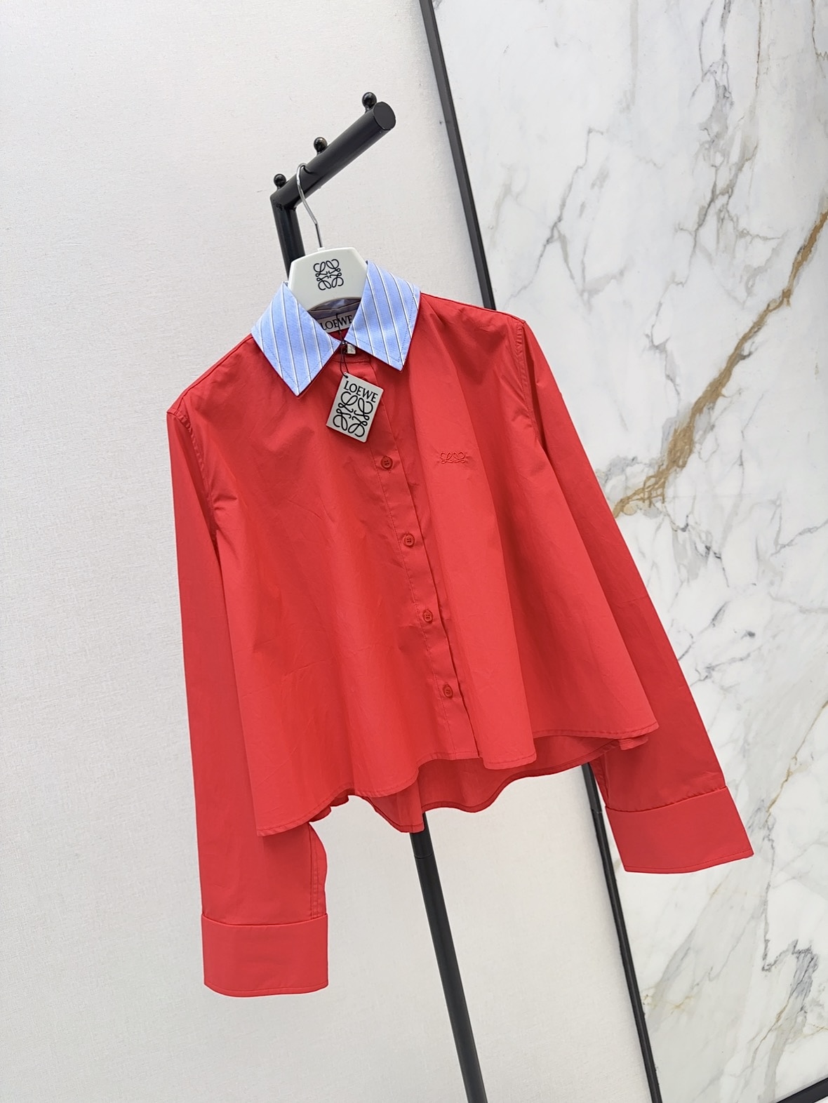 Loe 26fw contract collar shirt