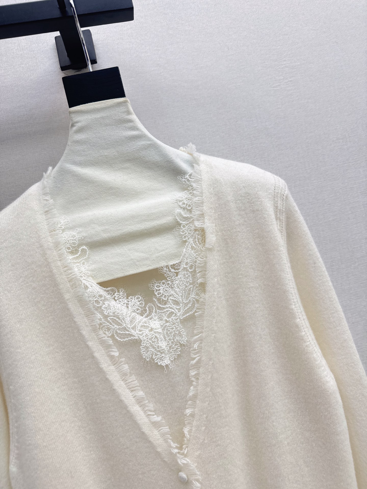 ES 26fw lace contract wool cardigan