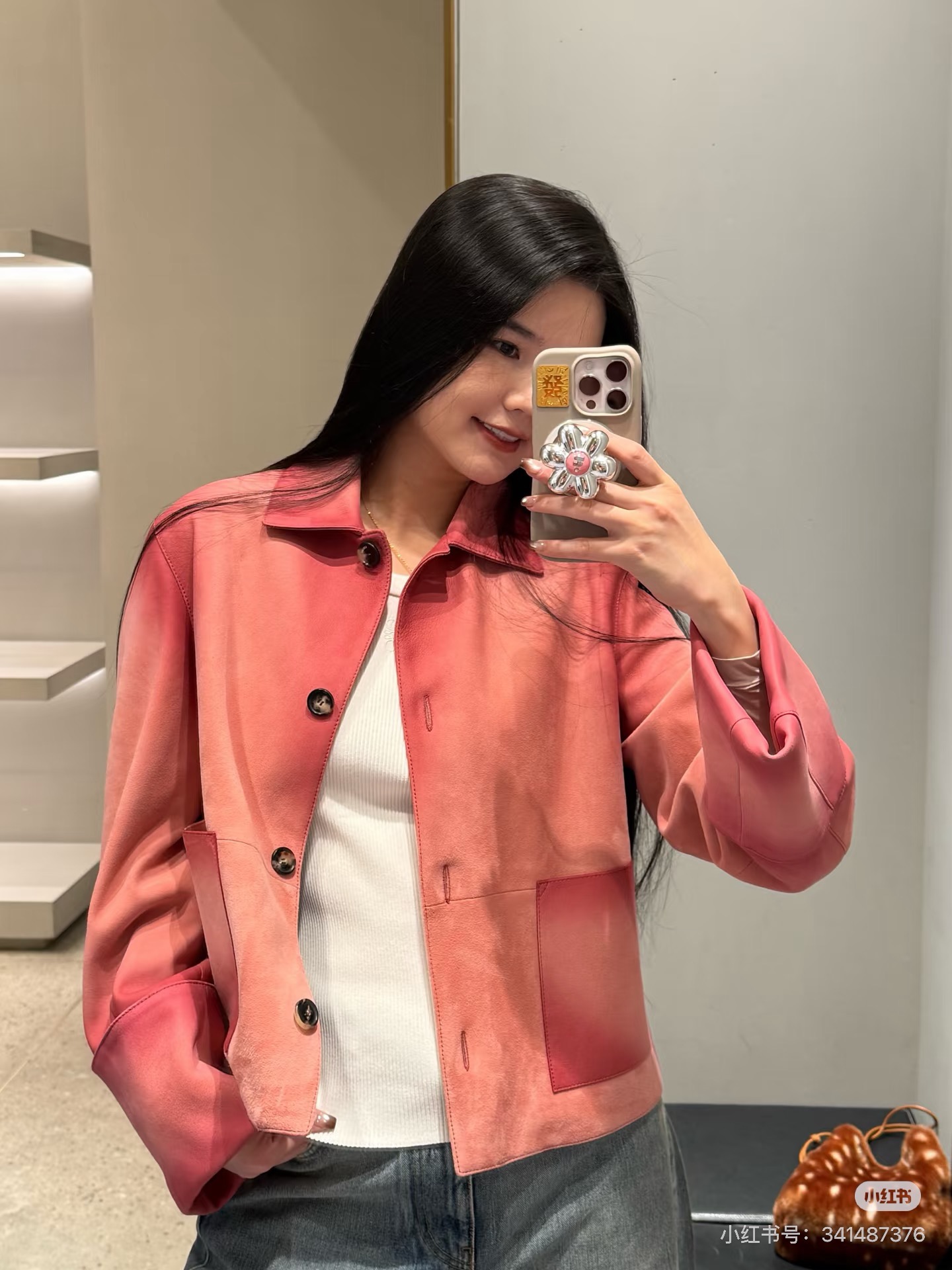 Loe 26fw suede leather jacket