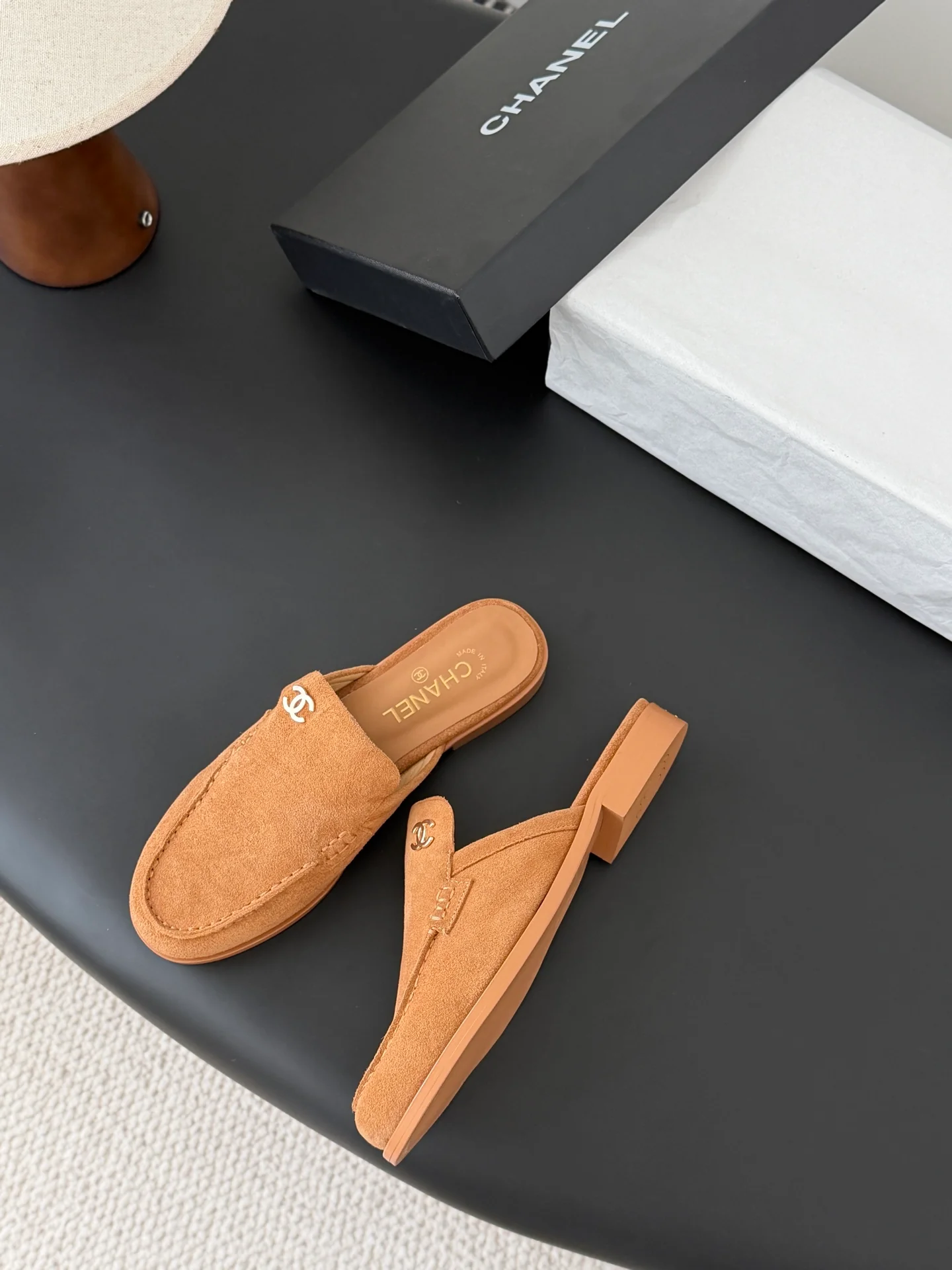 Chan 26ss slip-on loafer mules