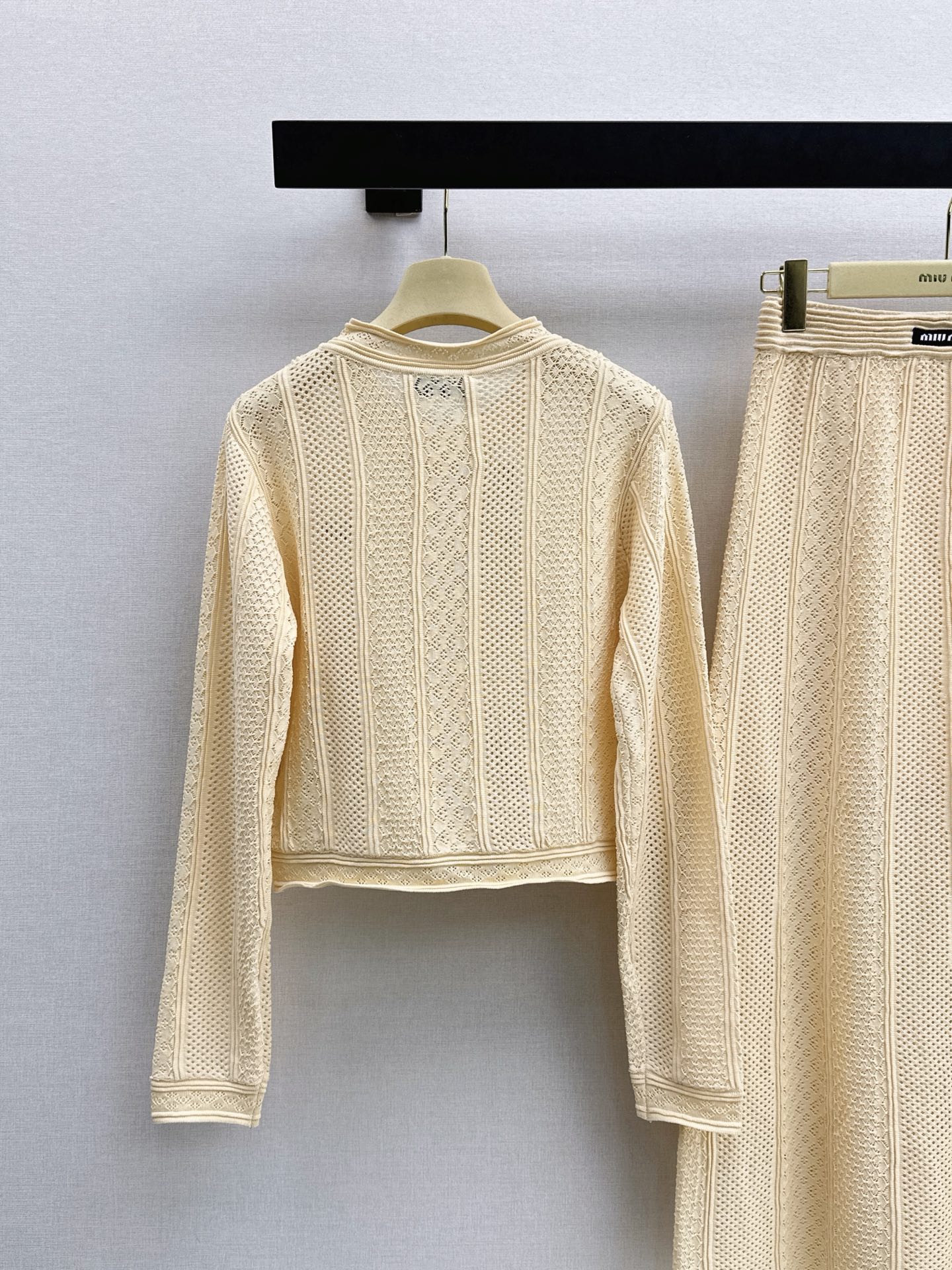 Miu 26fw knit cardigan skirt sets