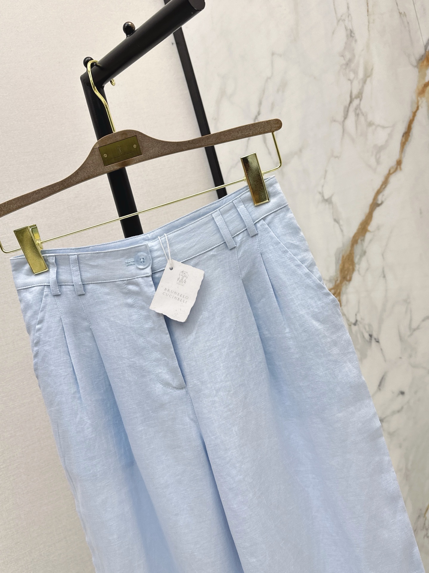 Brun 26ss linen straight-leg pants