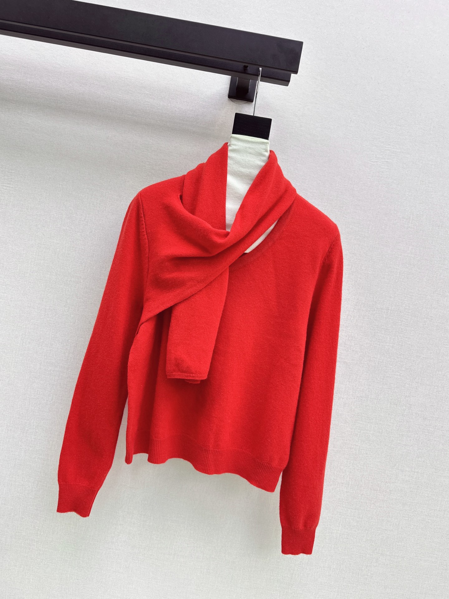 Row 26fw draped scarf-neck knit sweater