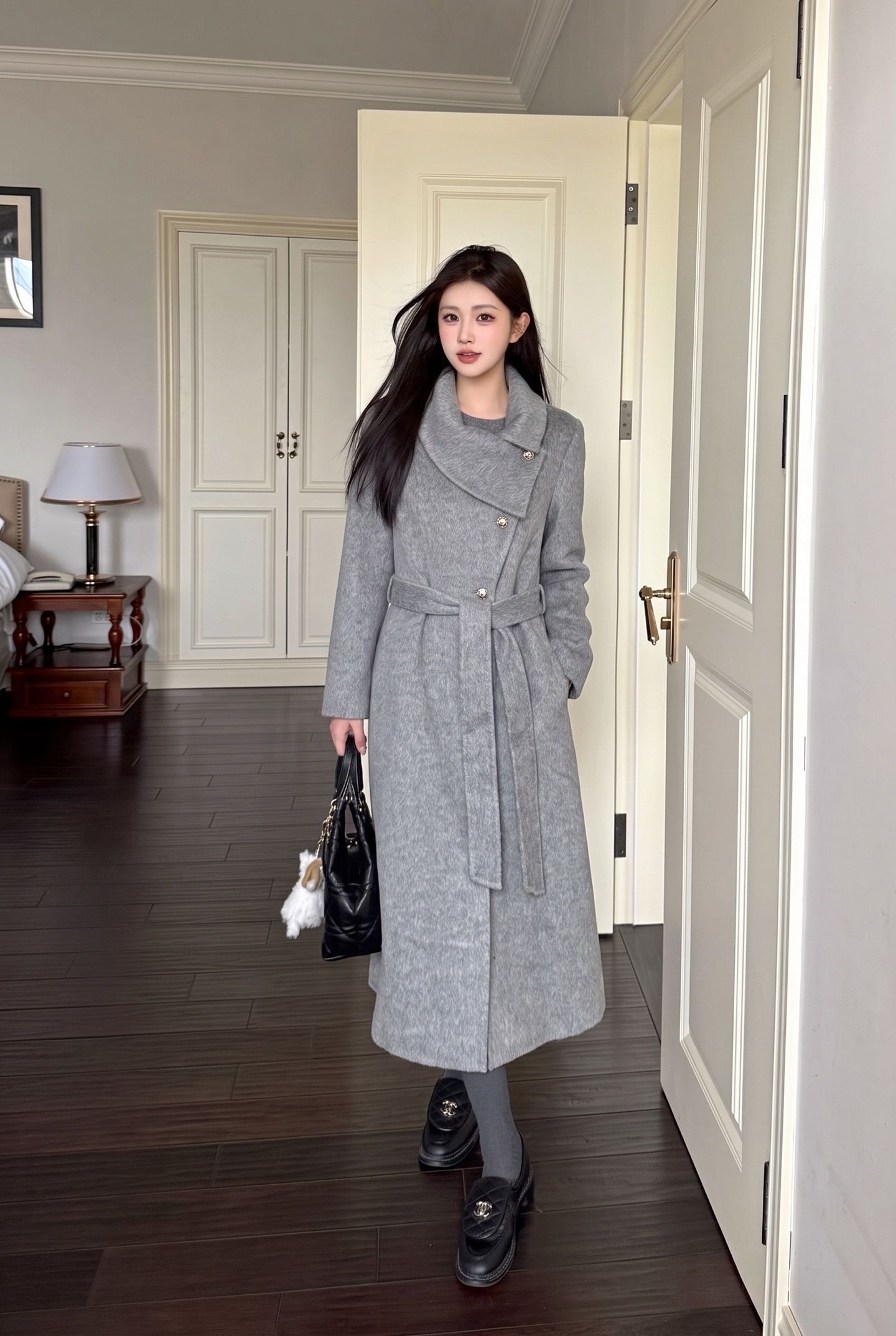 Miu 26fw woolen belted overcoats