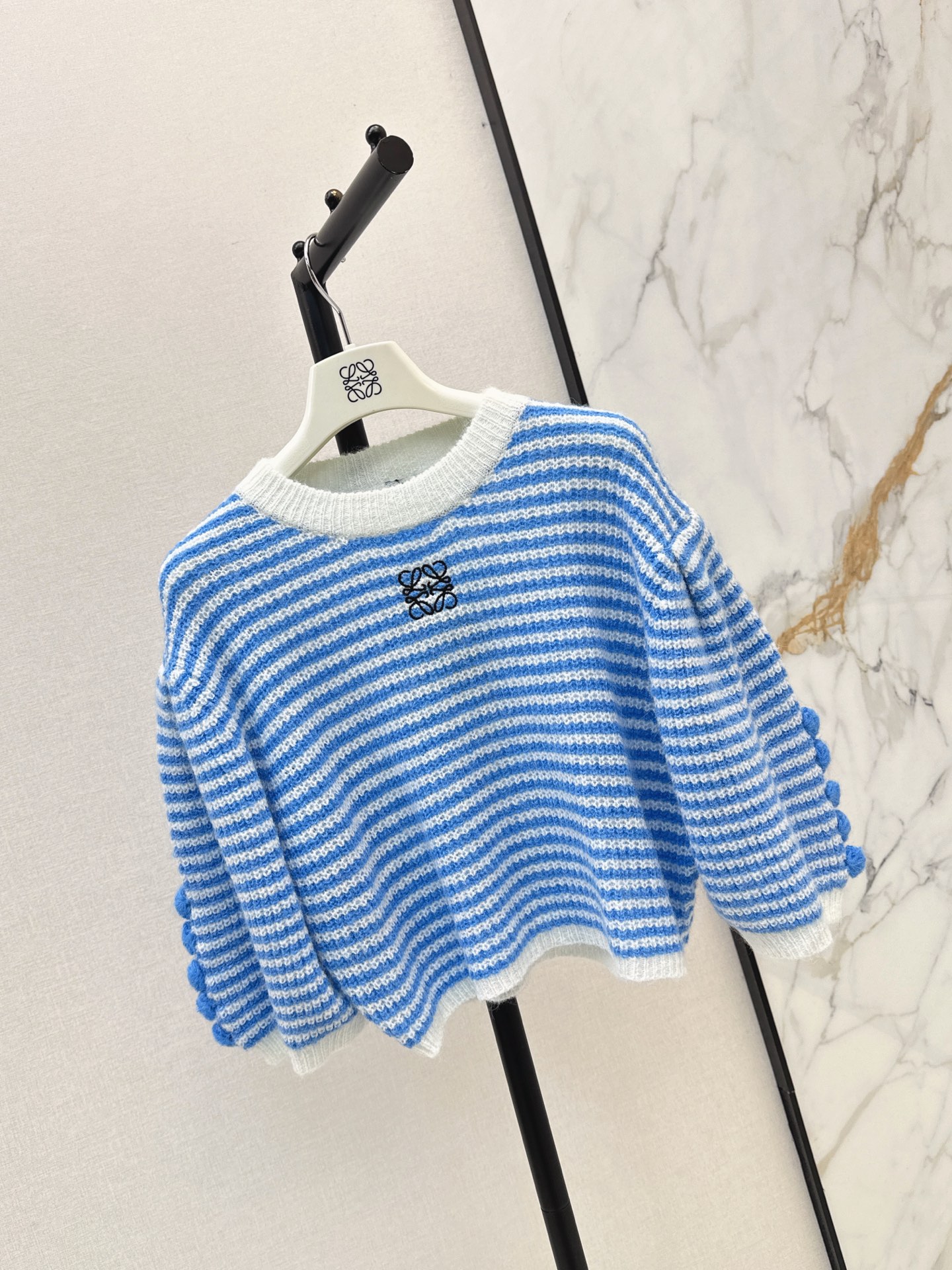 Loe 26fw stripe cropped knitwear