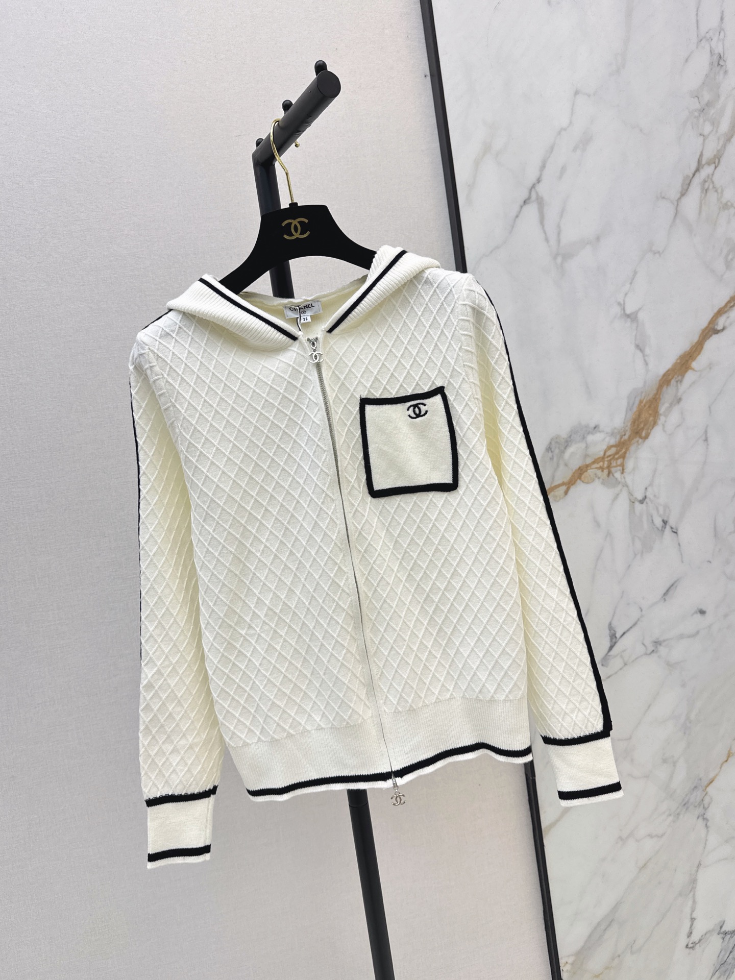 Chan 26fw hooded knit cardigan