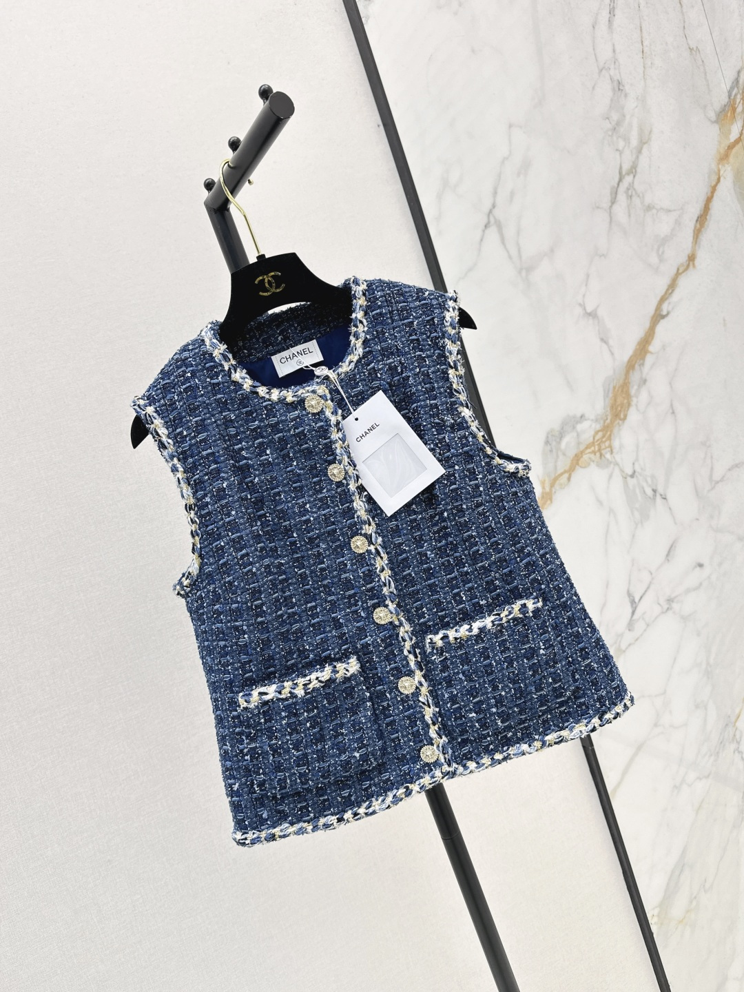 Chan 26fw Tweed Sleeveless Vest