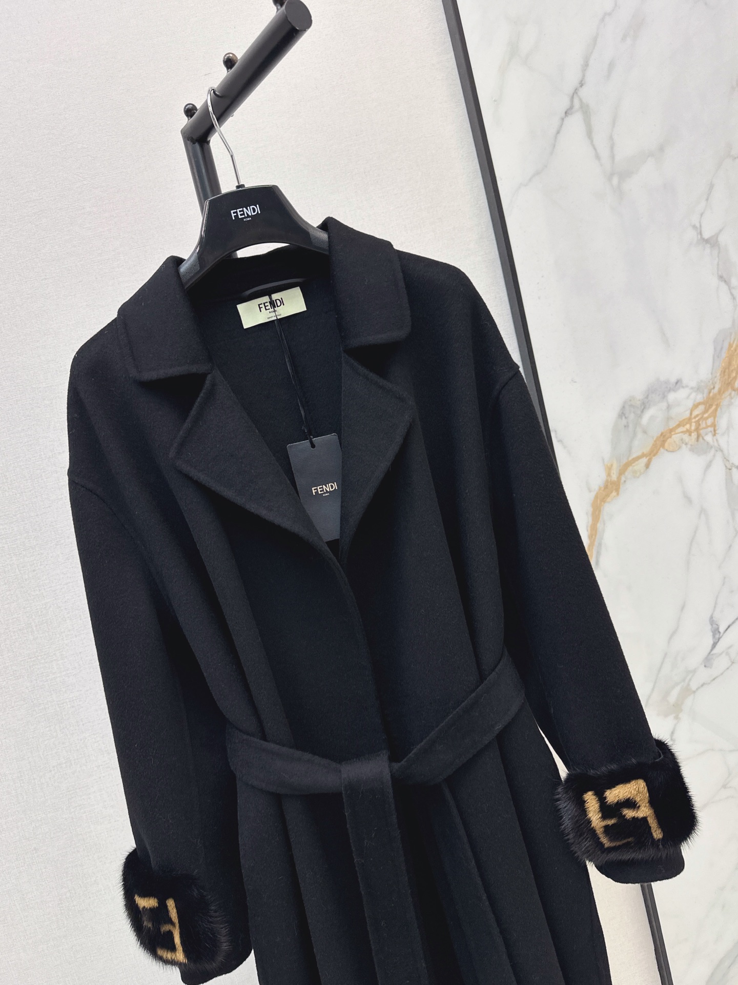 Fen 26fw belted overcoats