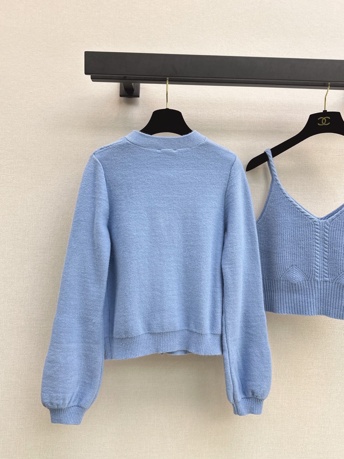 Chan 26fw cable knit camisole cardigan sets