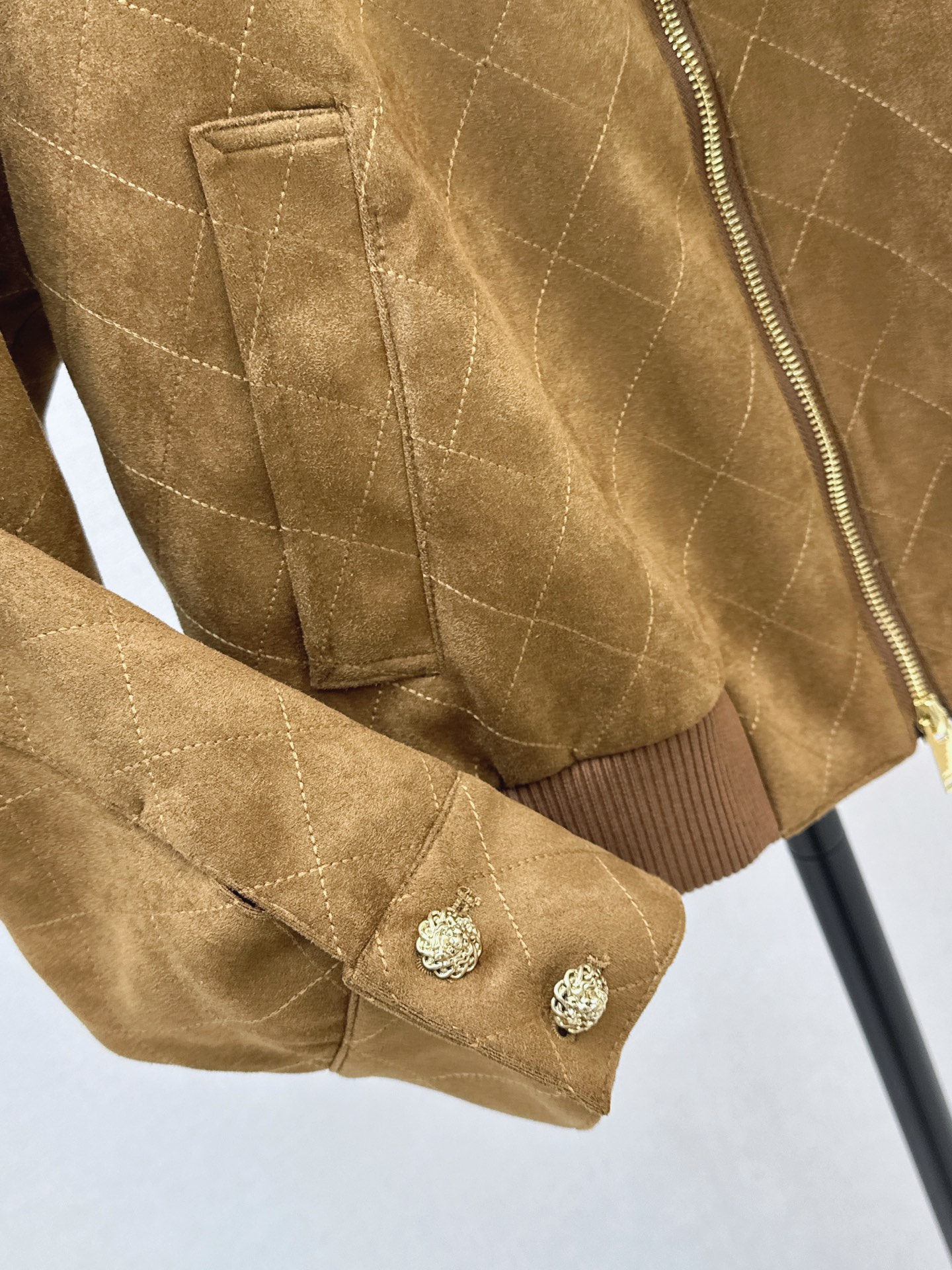 Chan 26fw suede fleece zipper jacket
