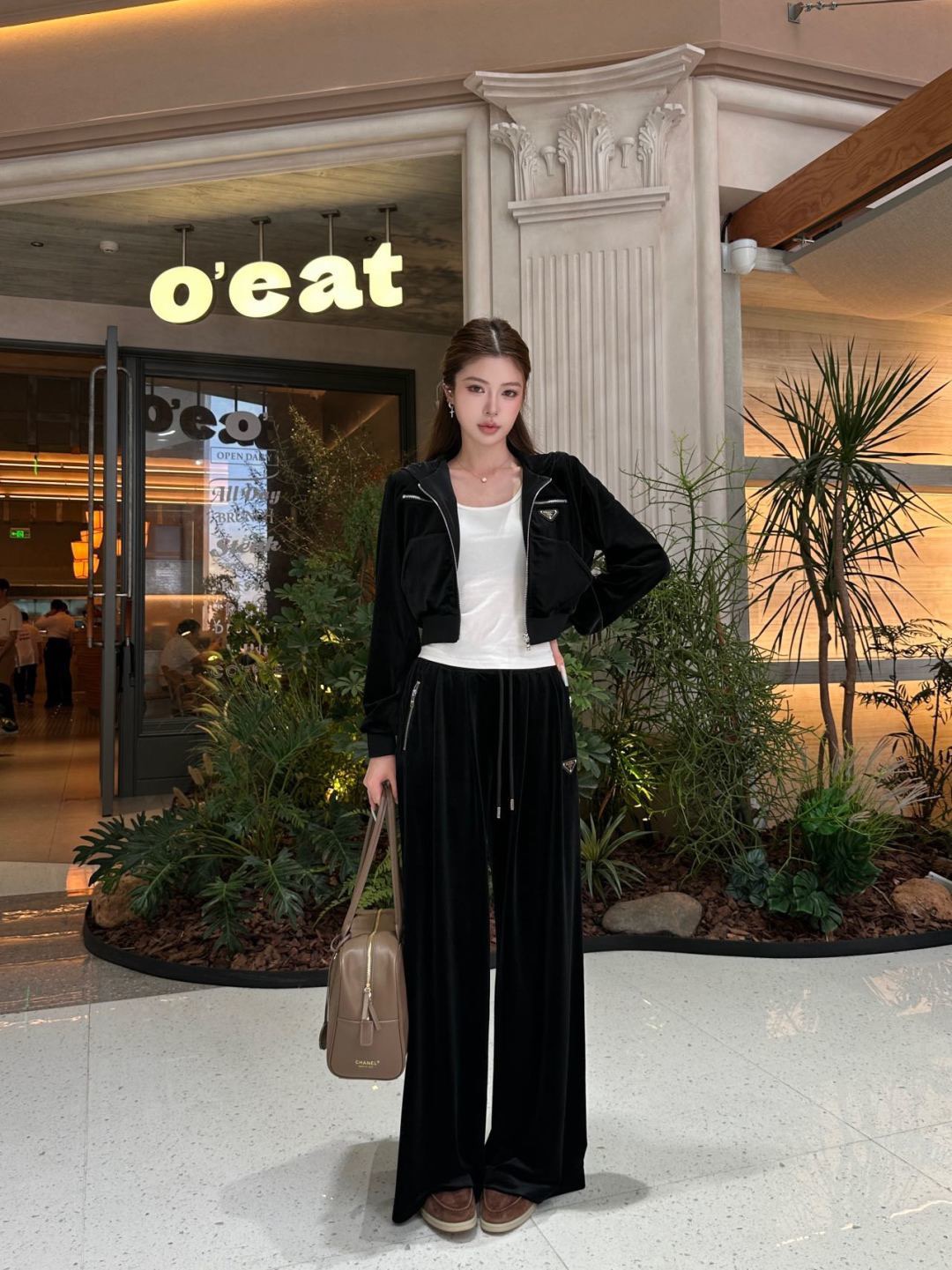 Pra 26fw hooded cropped jacket pants sets