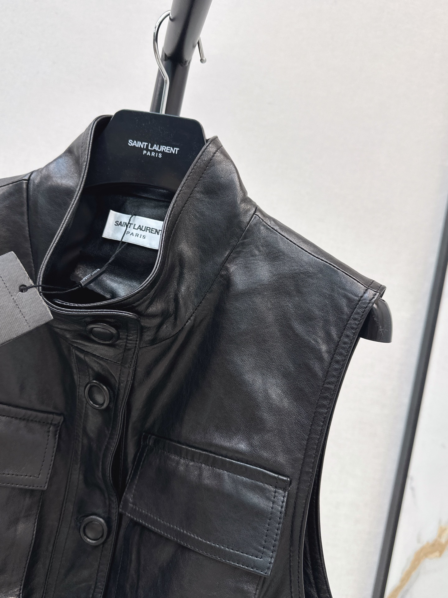 Sain 26fw leather vest jacket