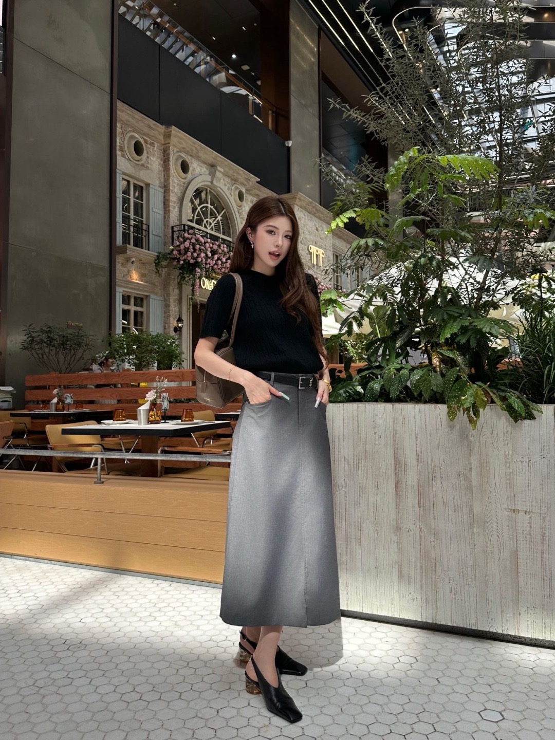 Sain 26fw belted skirt