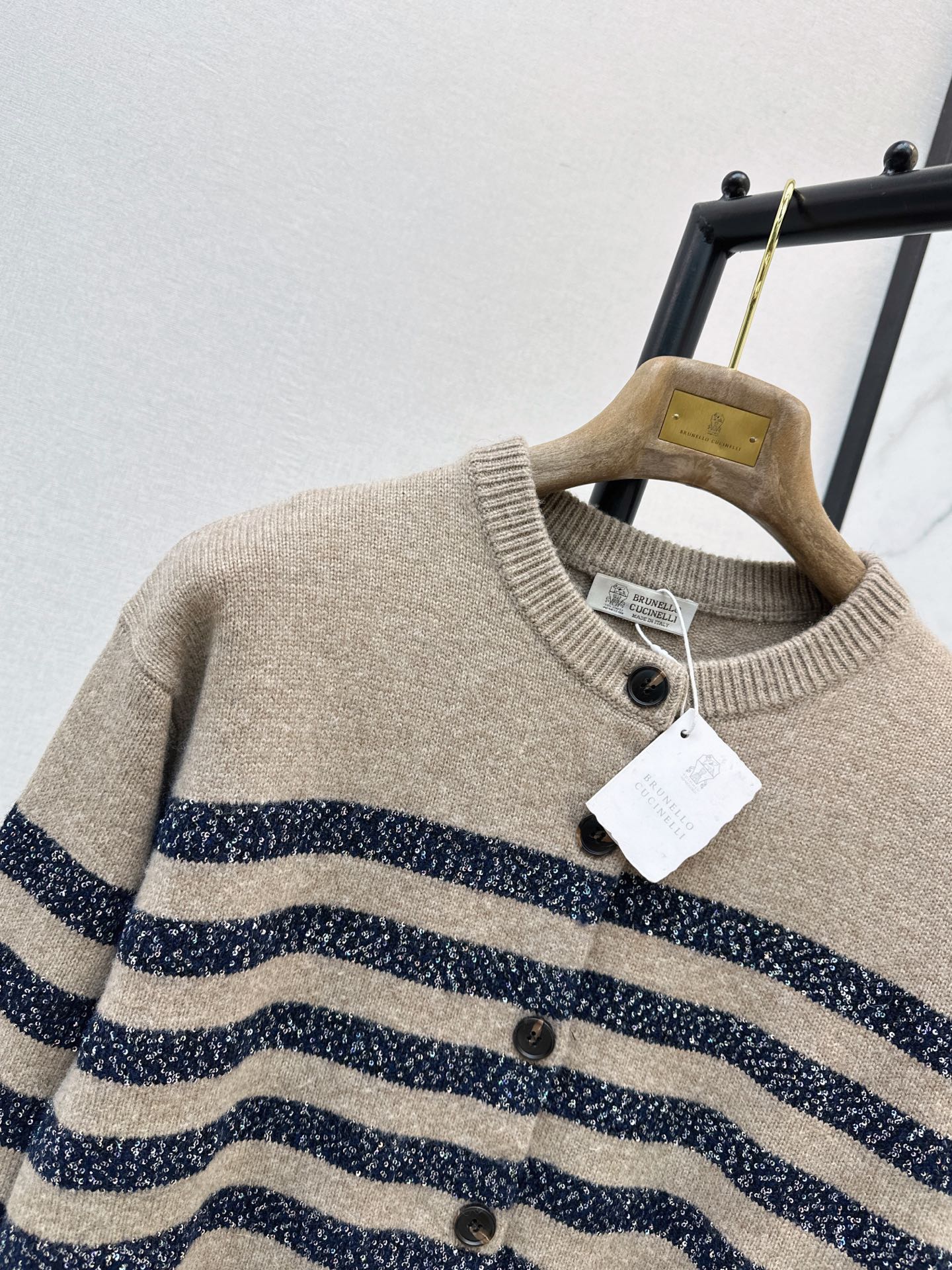 Brun 26fw stripe knit cardigan