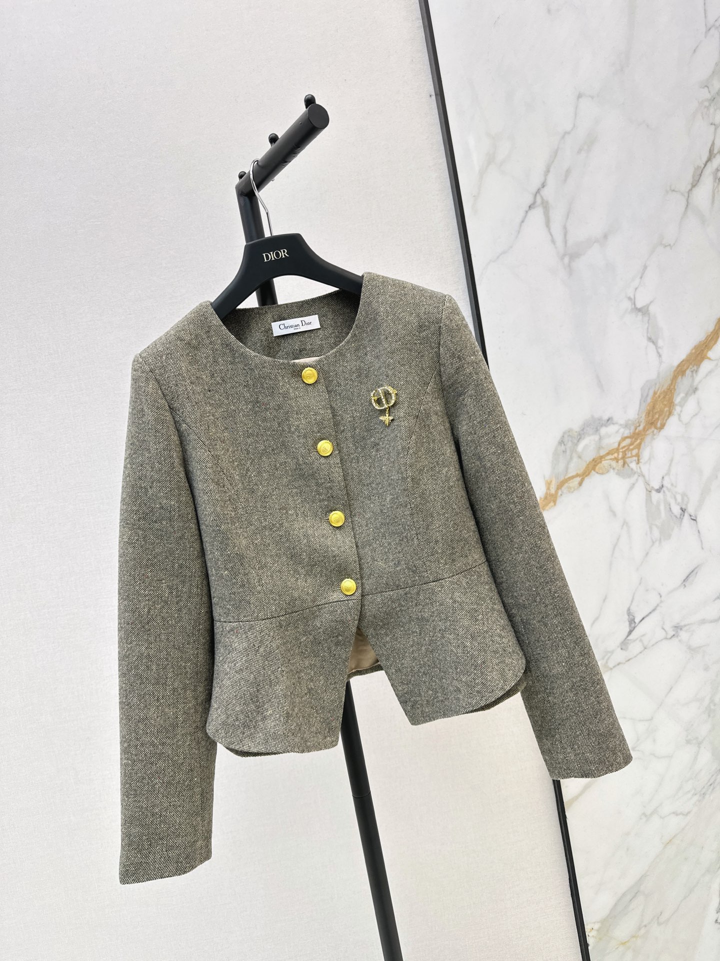 CD 26fw tweed peplum jacket