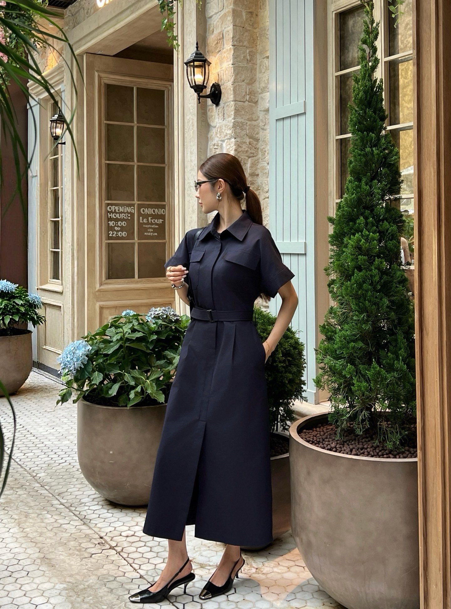 Brun 26ss belted shirt dress