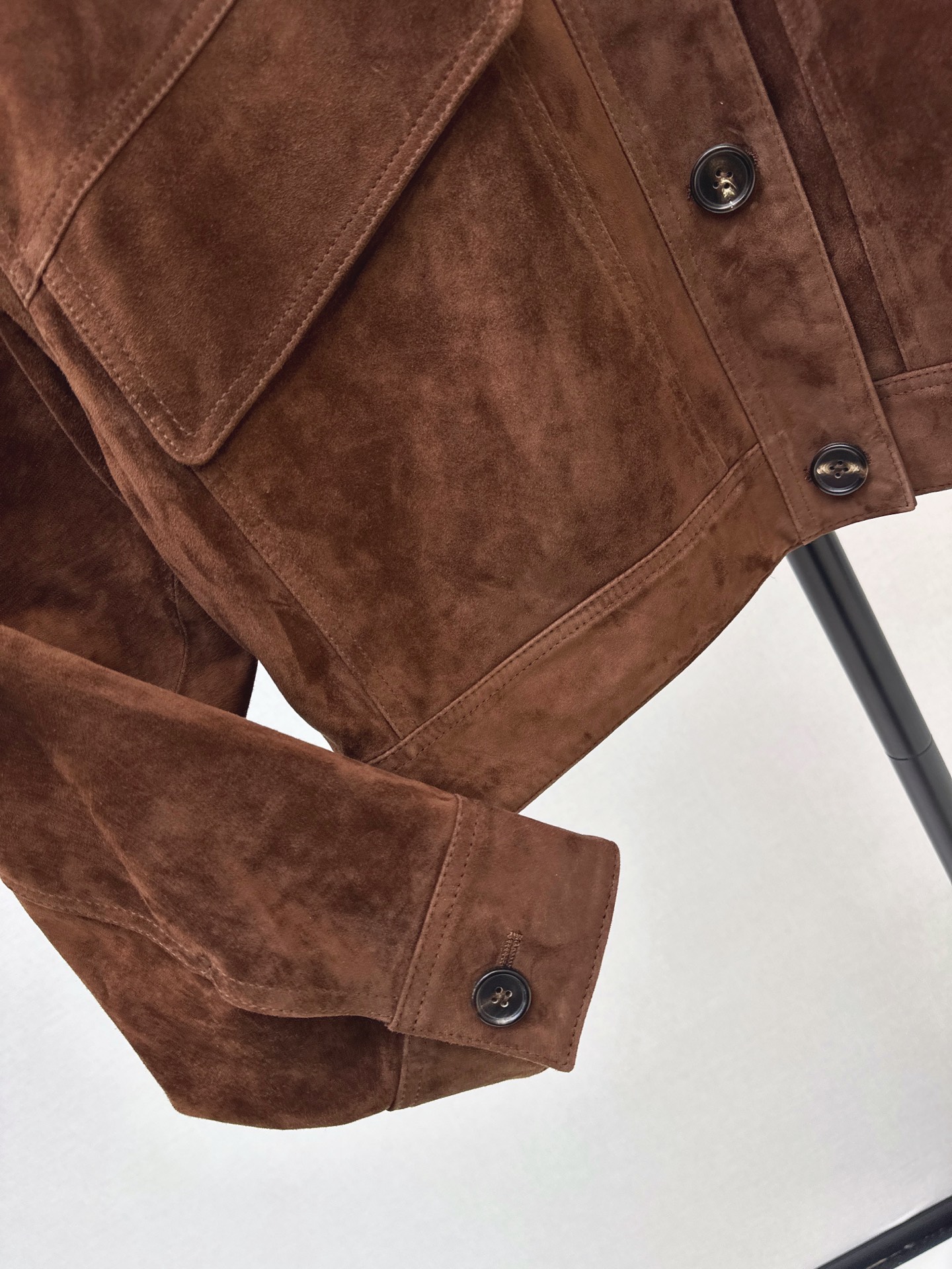 Brun 26fw suede fleece cropped leather jacket