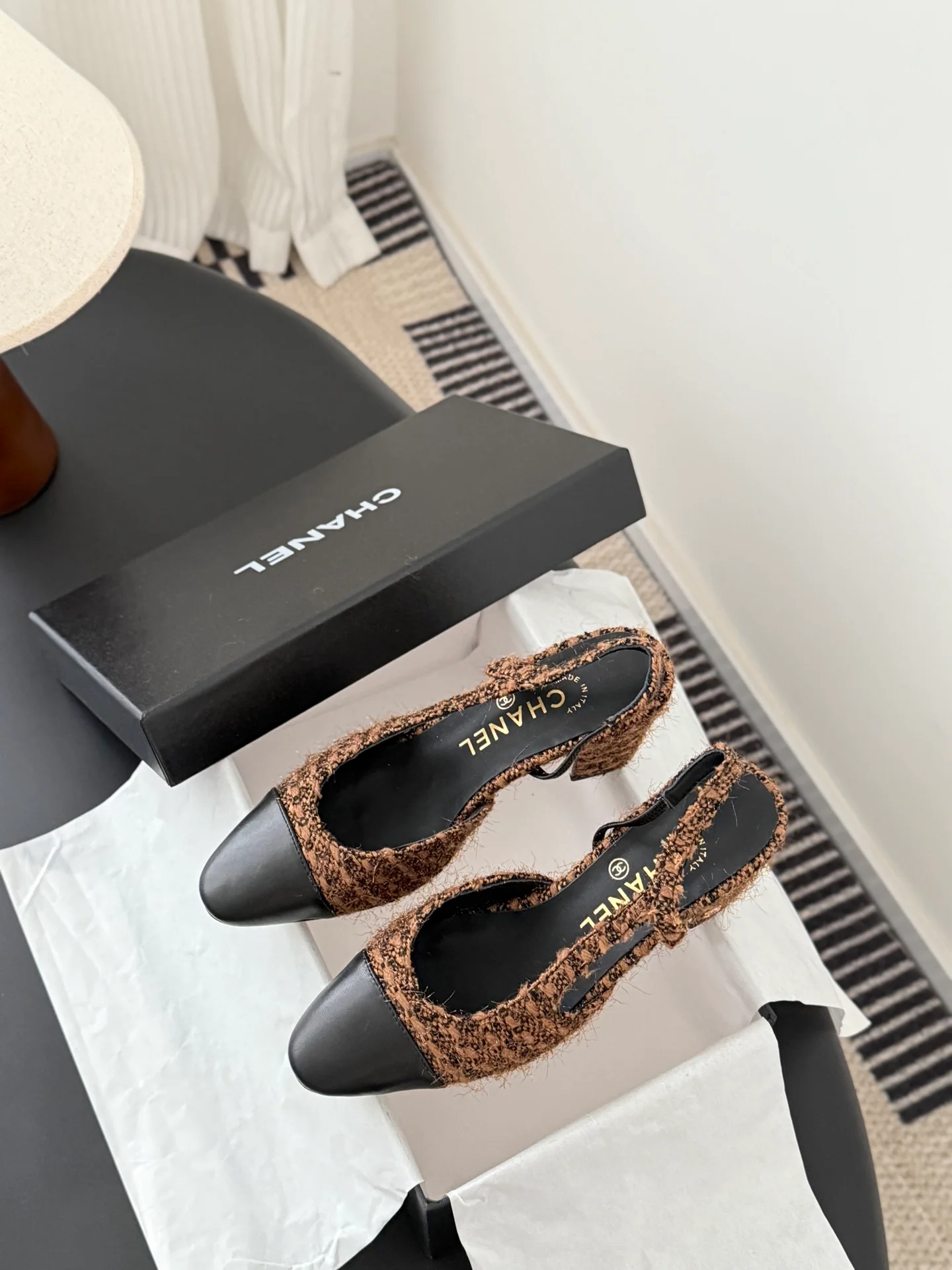 Chan 25fw slingback chunky heels