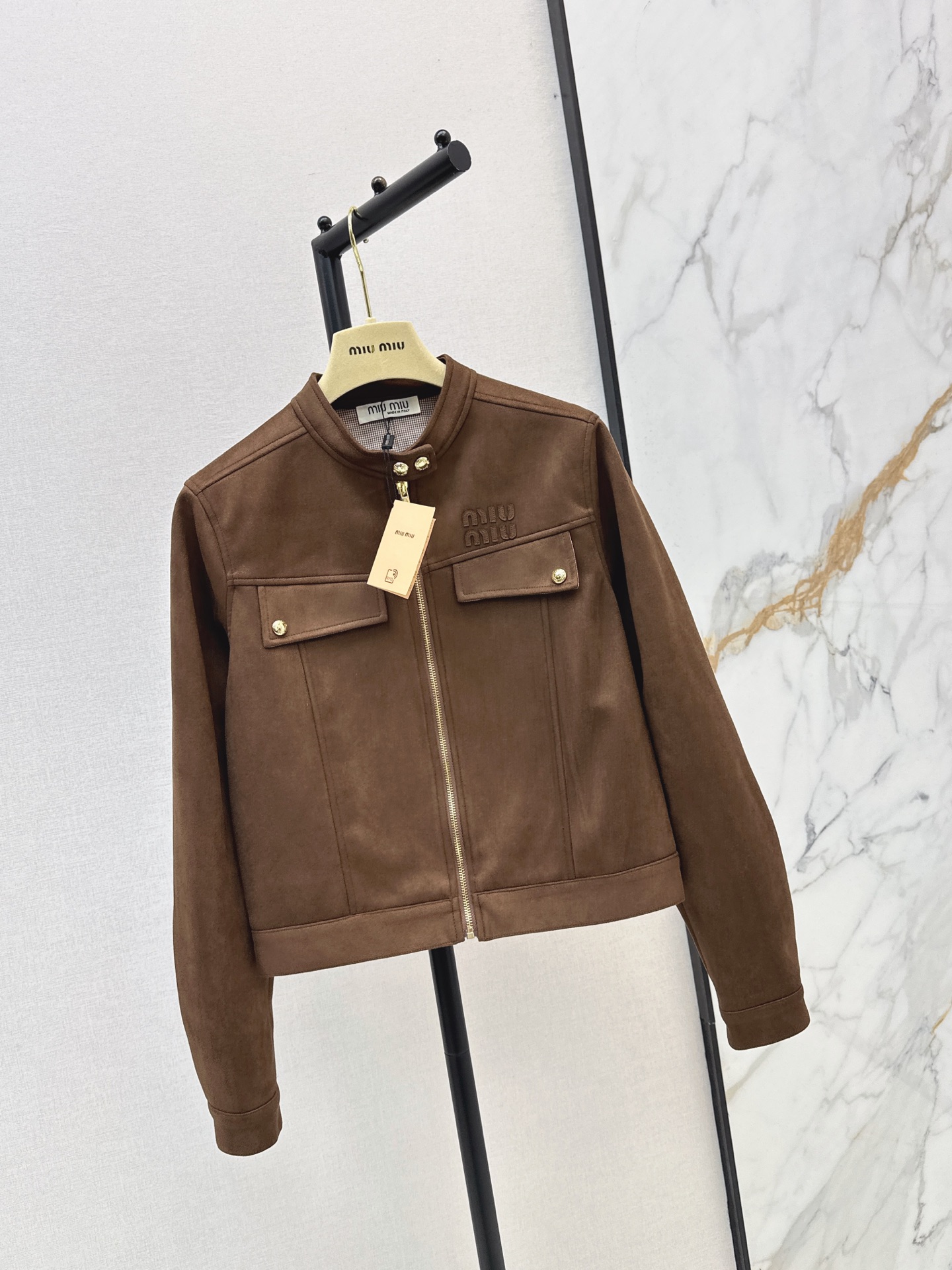 Miu 26fw zip-up cropped jacket