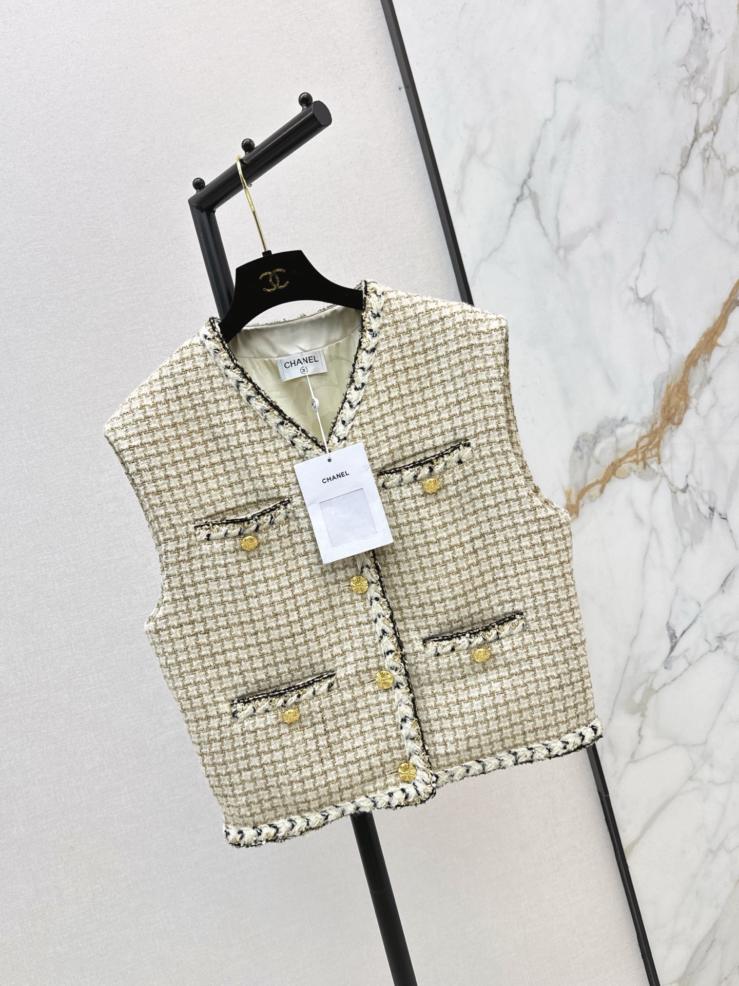 Chan 26fw woven tweed vest