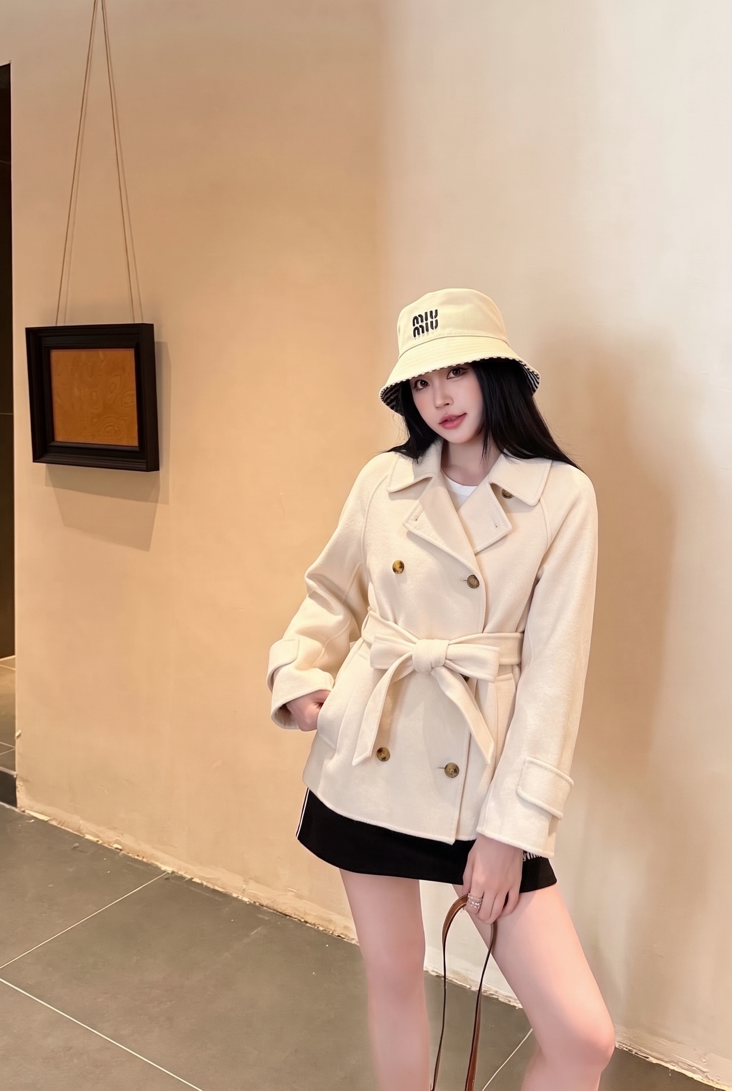 Max 26fw belted double button overcoats