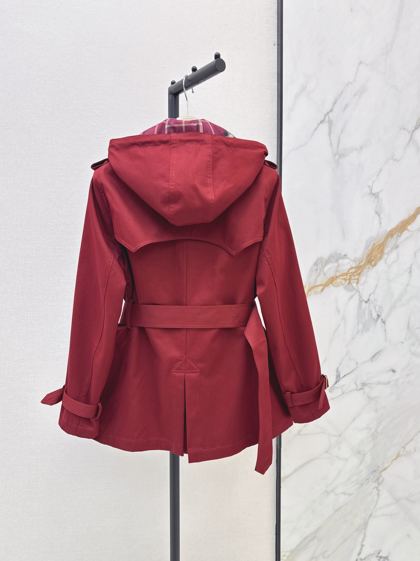 Bur 26fw hooded cropped trench coats