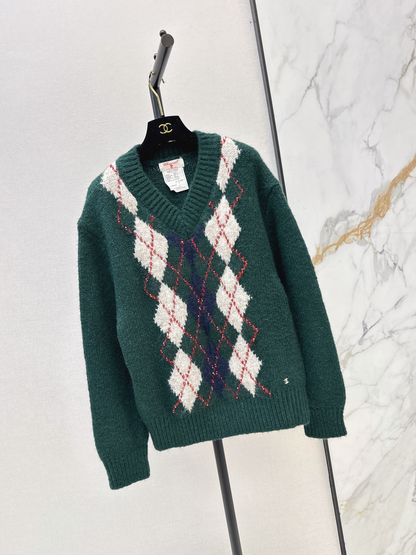 Chan 26fw jacquard knit sweater