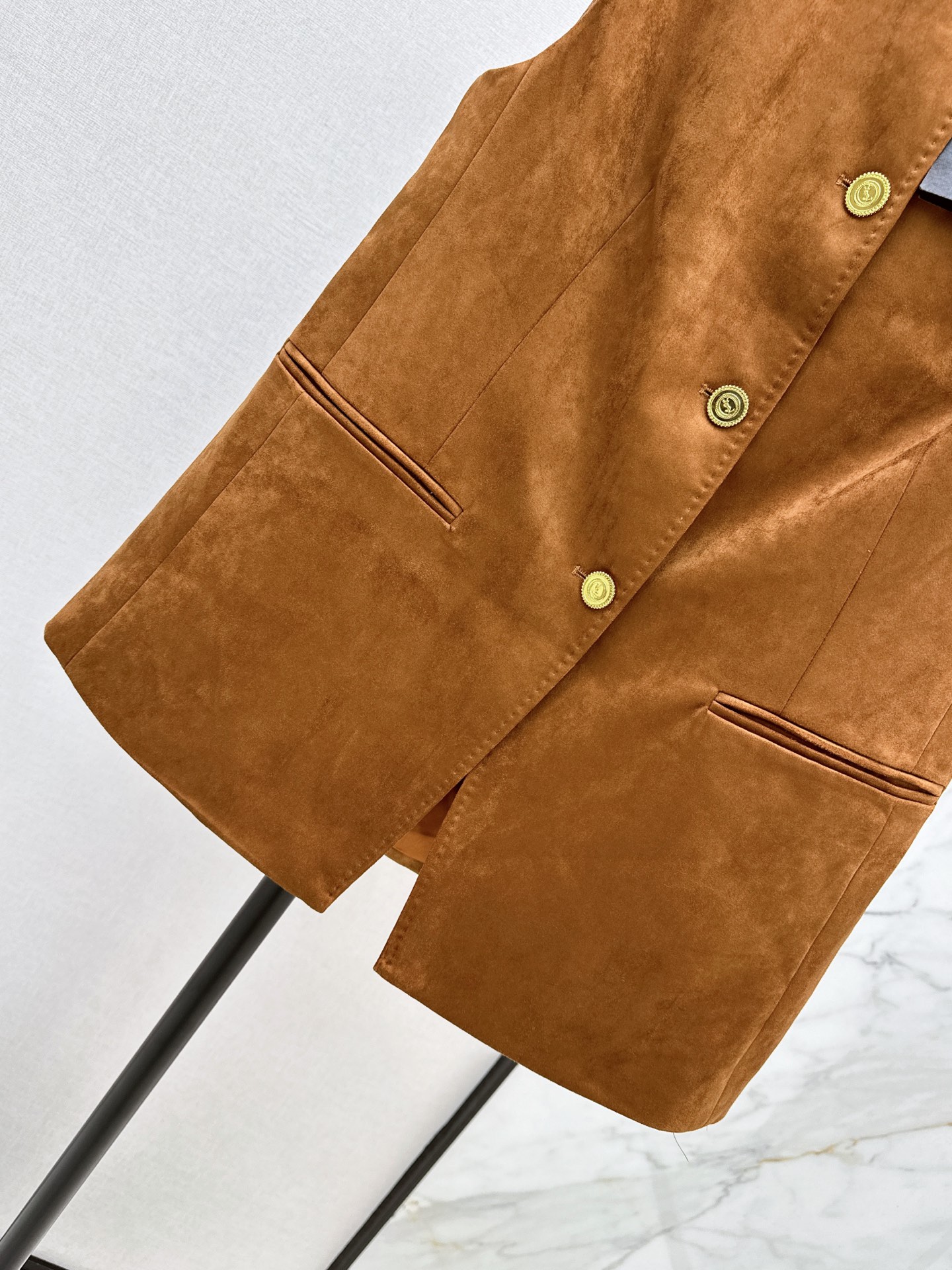 Sain 26fw suede-fleece vest jacket