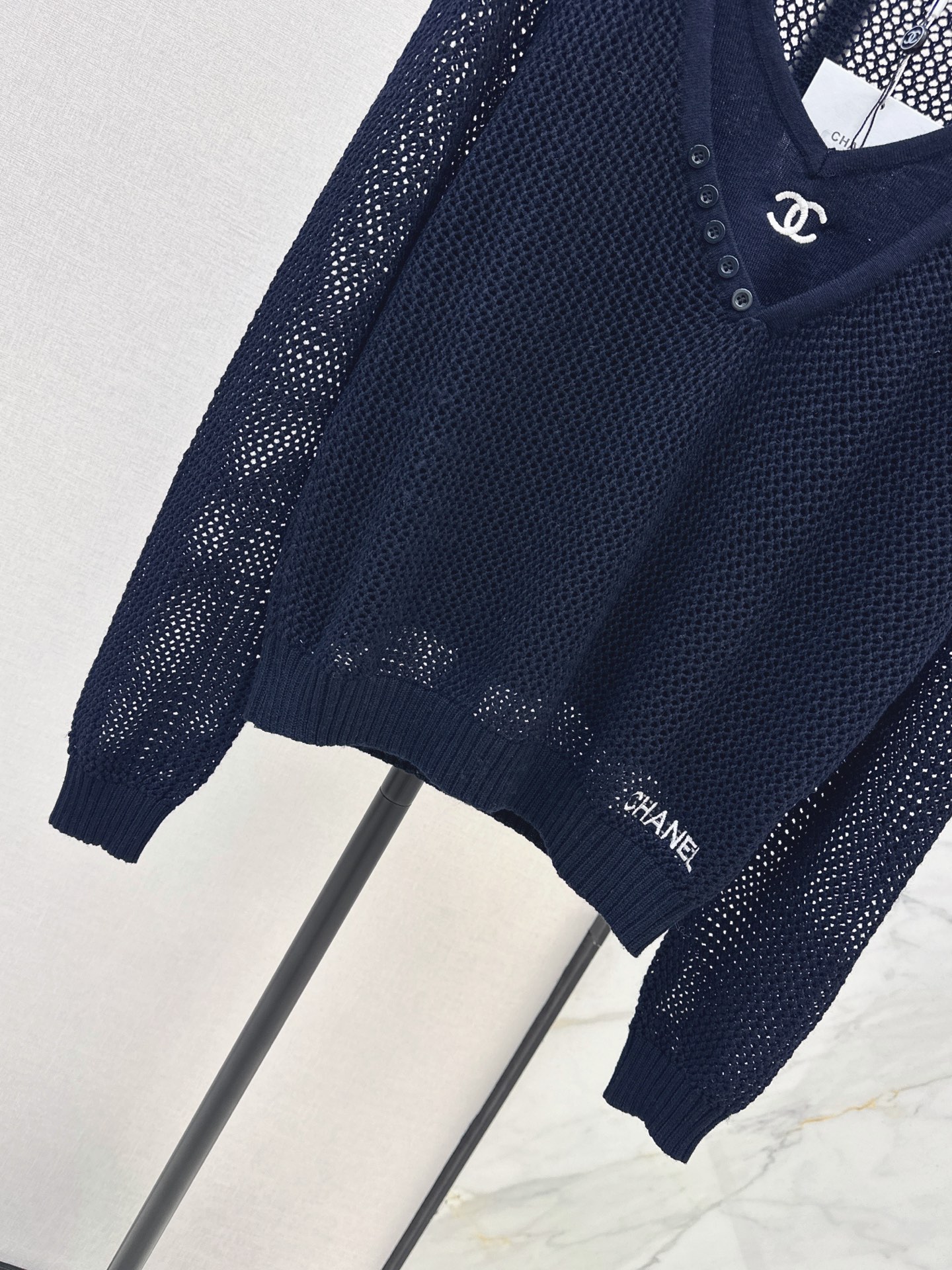 Chan 26fw 2in1 hollow knitwear
