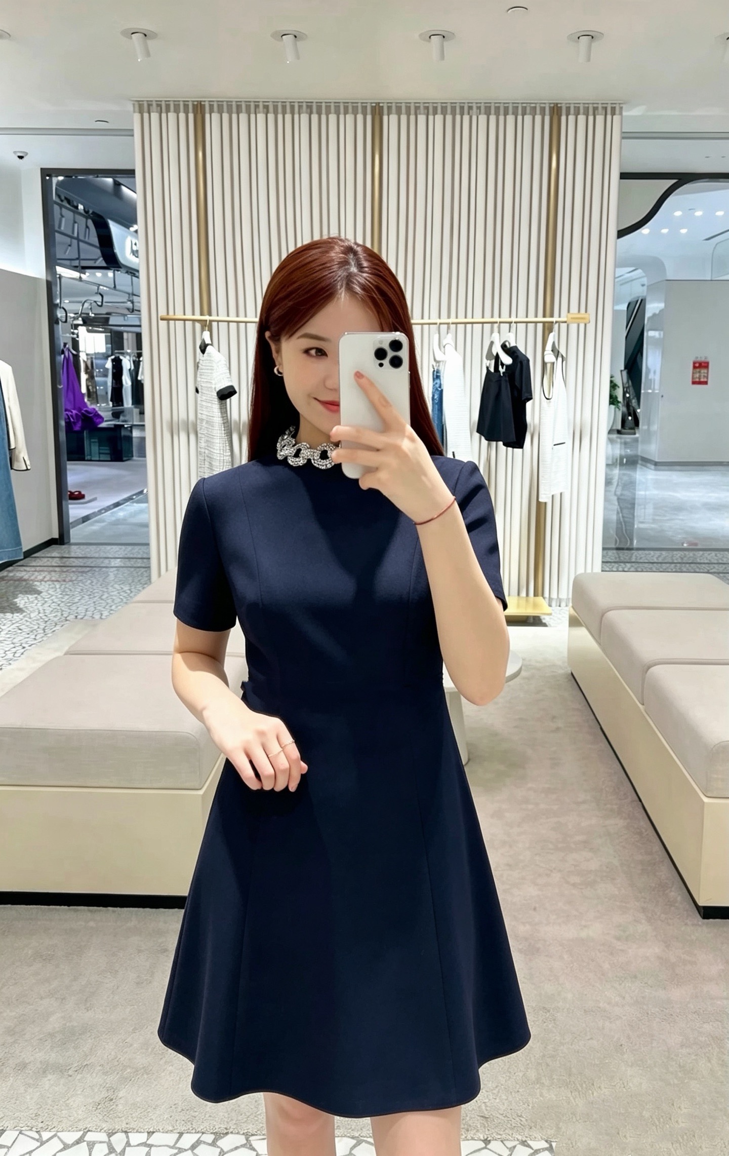 Valen 26fw rhinestone dress
