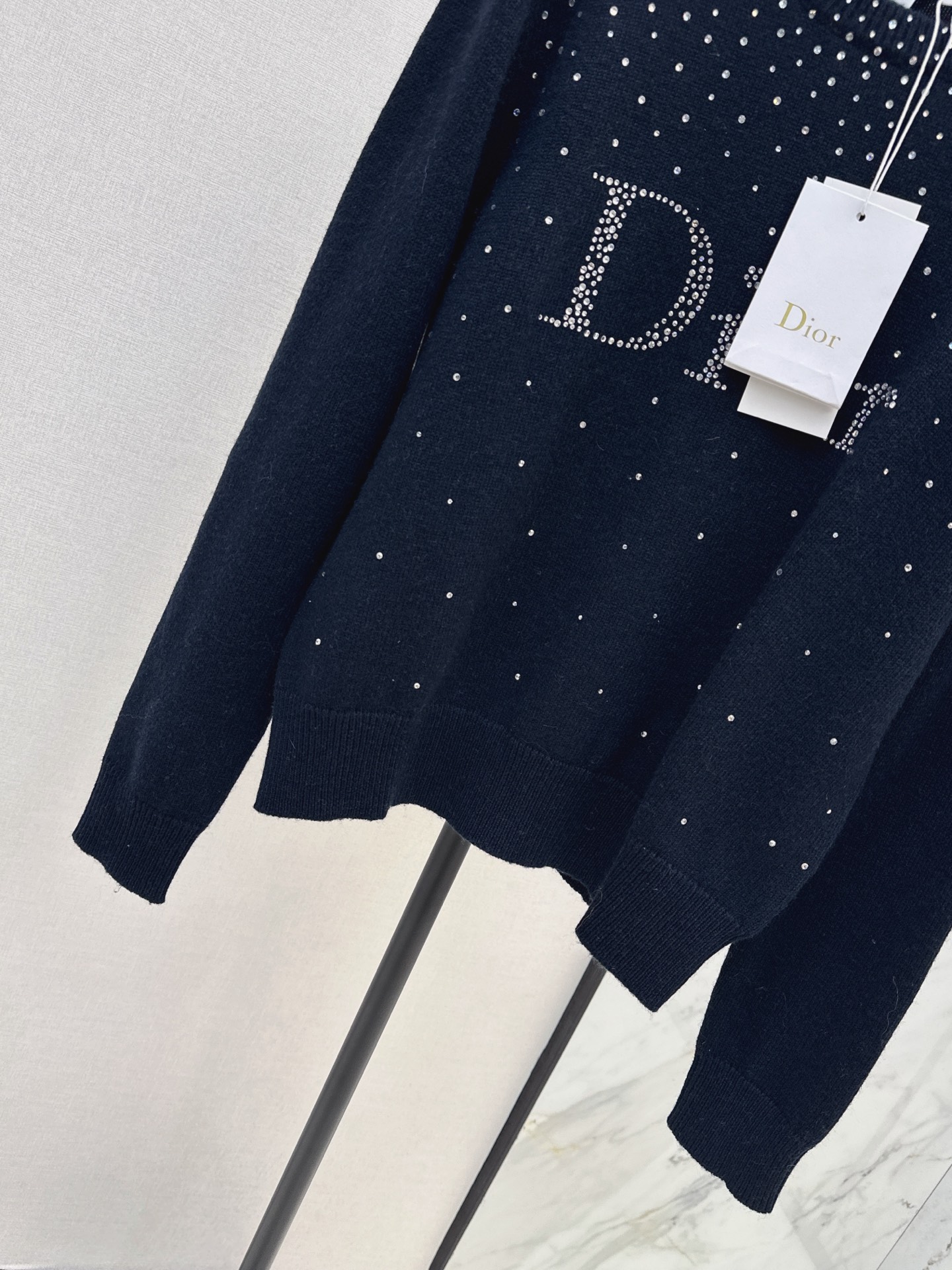 CD 26fw rhinestooth knit sweater
