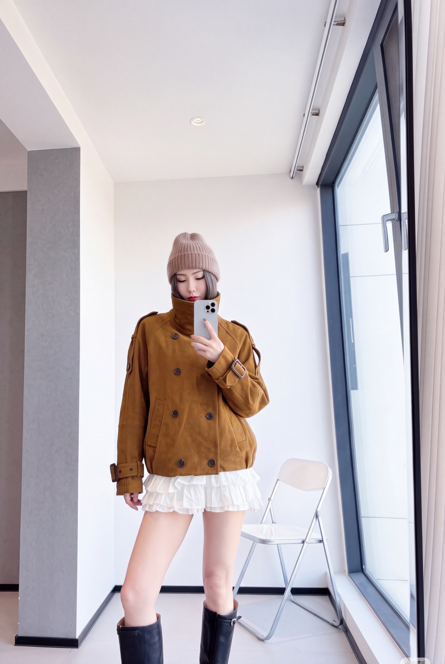 Sain 26fw suede fleece leather jacket