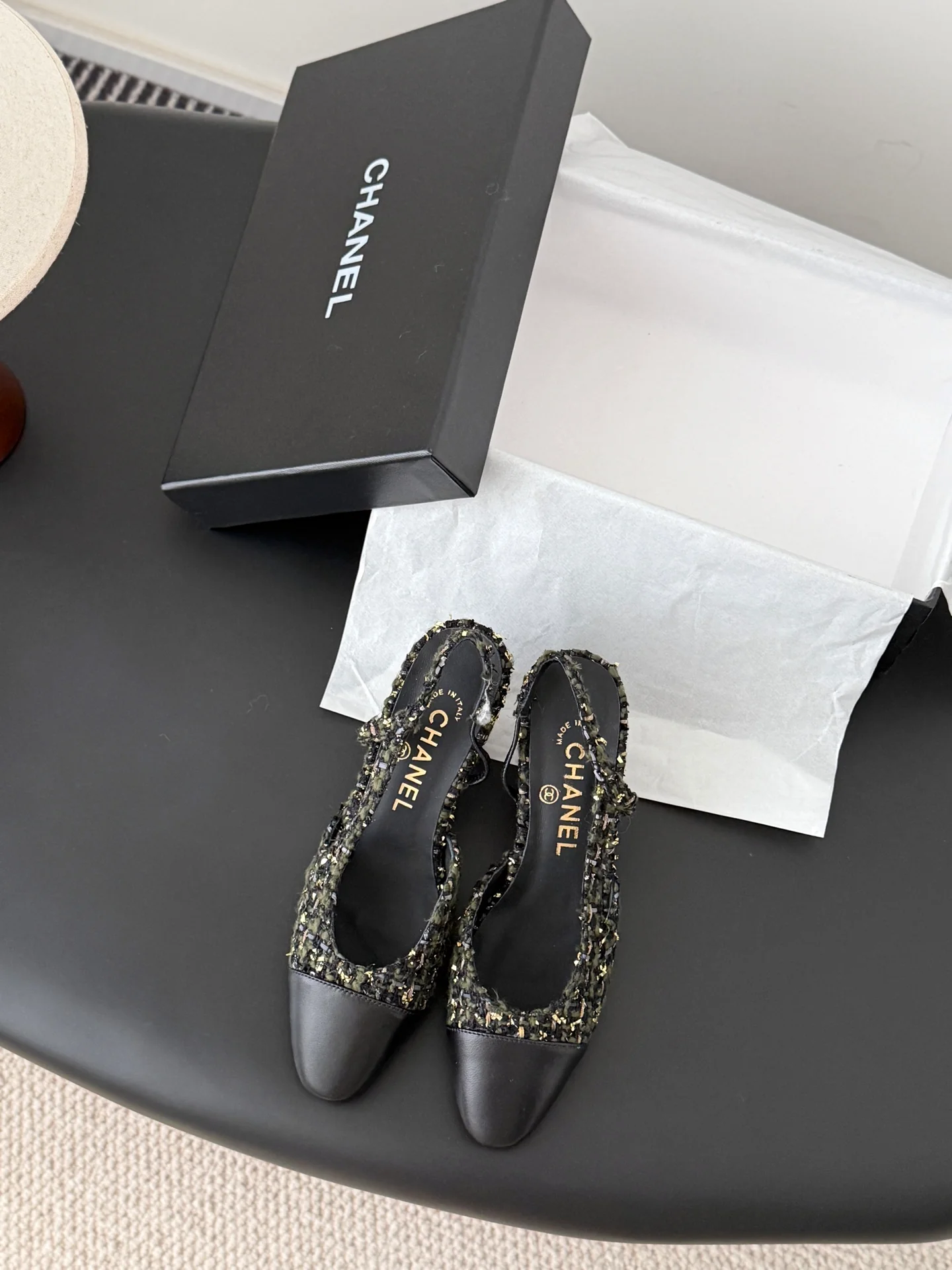 Chan 25fw slingback chunky heels