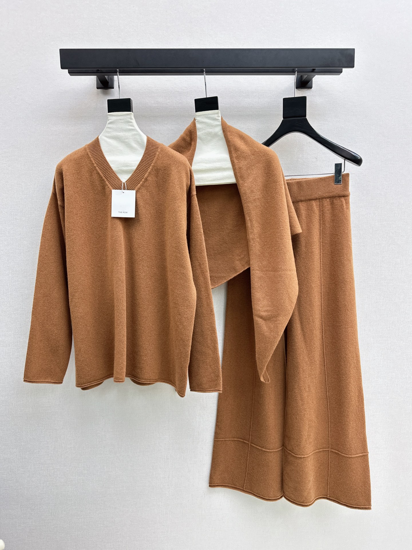Row 26fw wool cape sweater pants sets