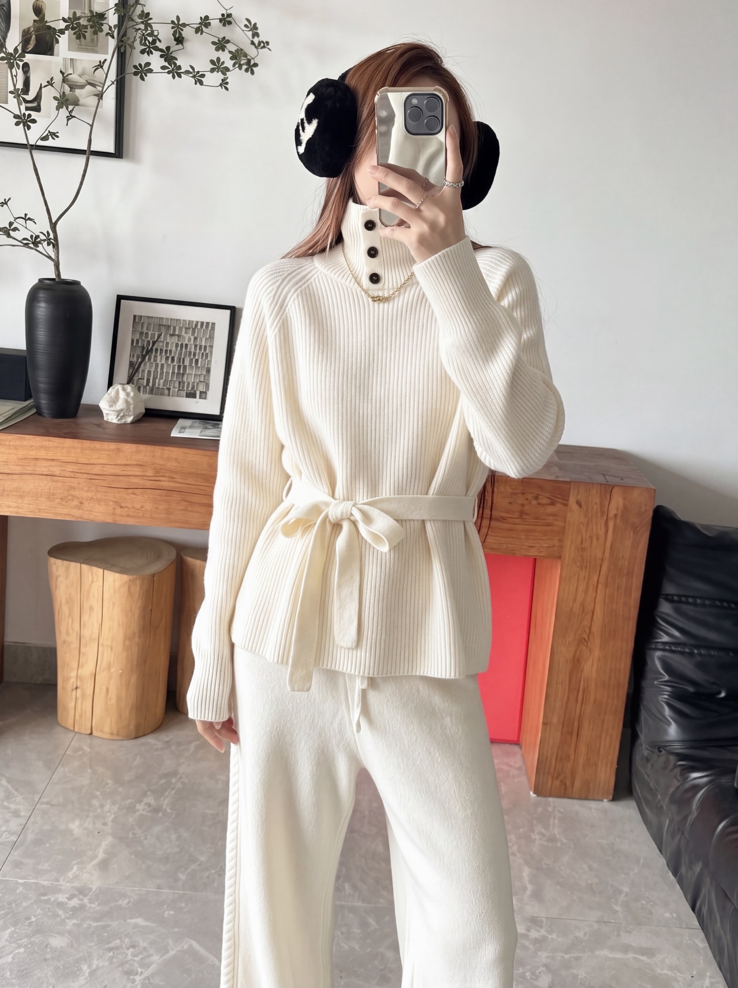 Her 26fw wool sweater pants sets