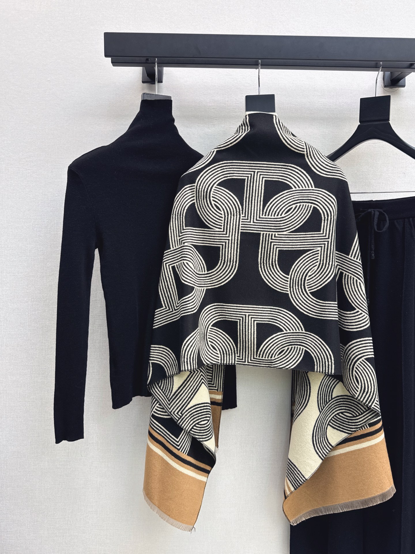 Her 26fw 3pcs knit basic tee shawls pants sets