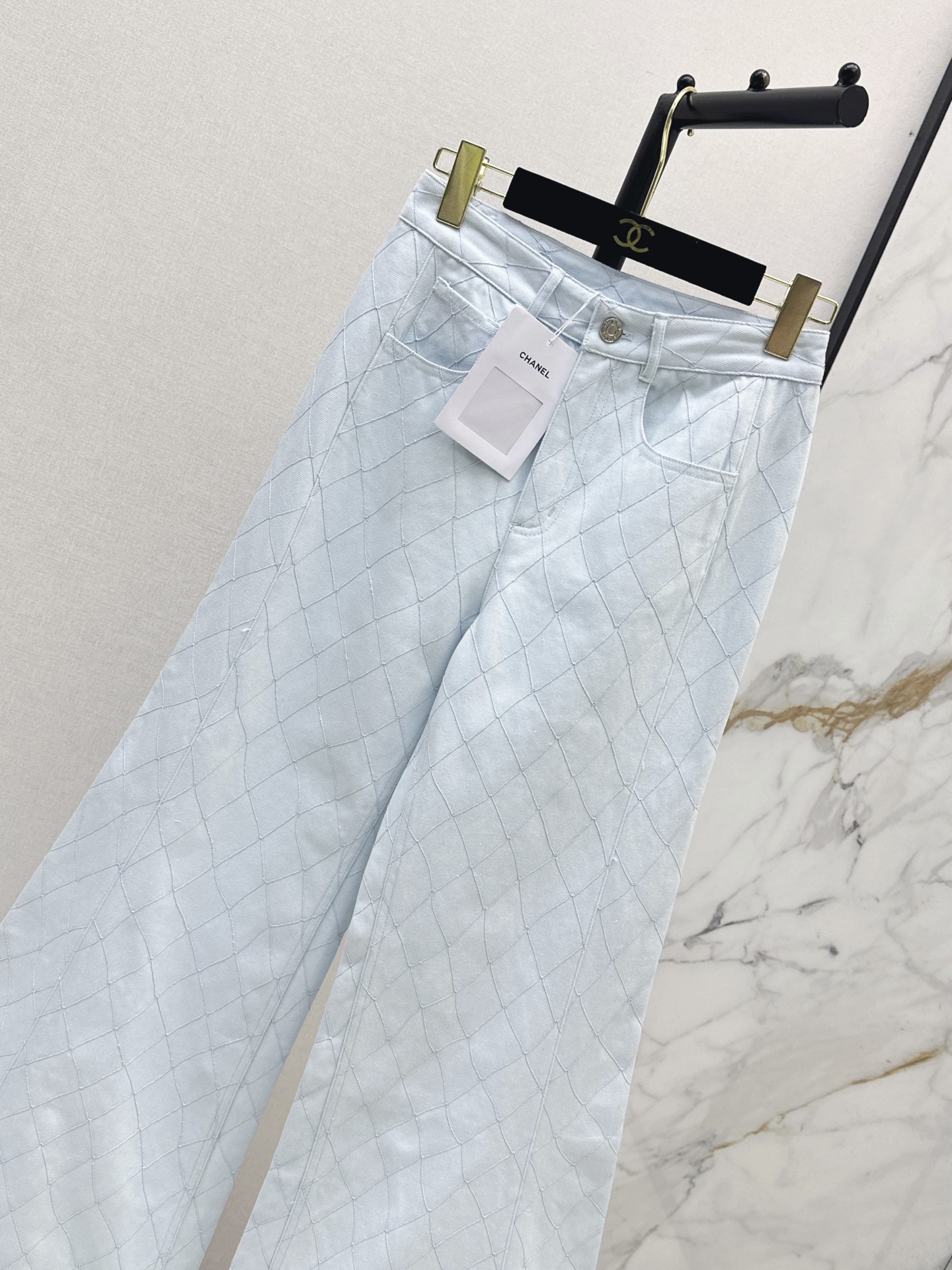 Chan 26fw embroidery denim pants