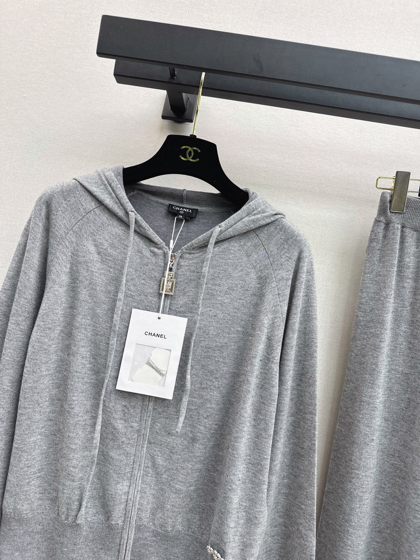 Chan 26fw knit hooded jacket pants sets