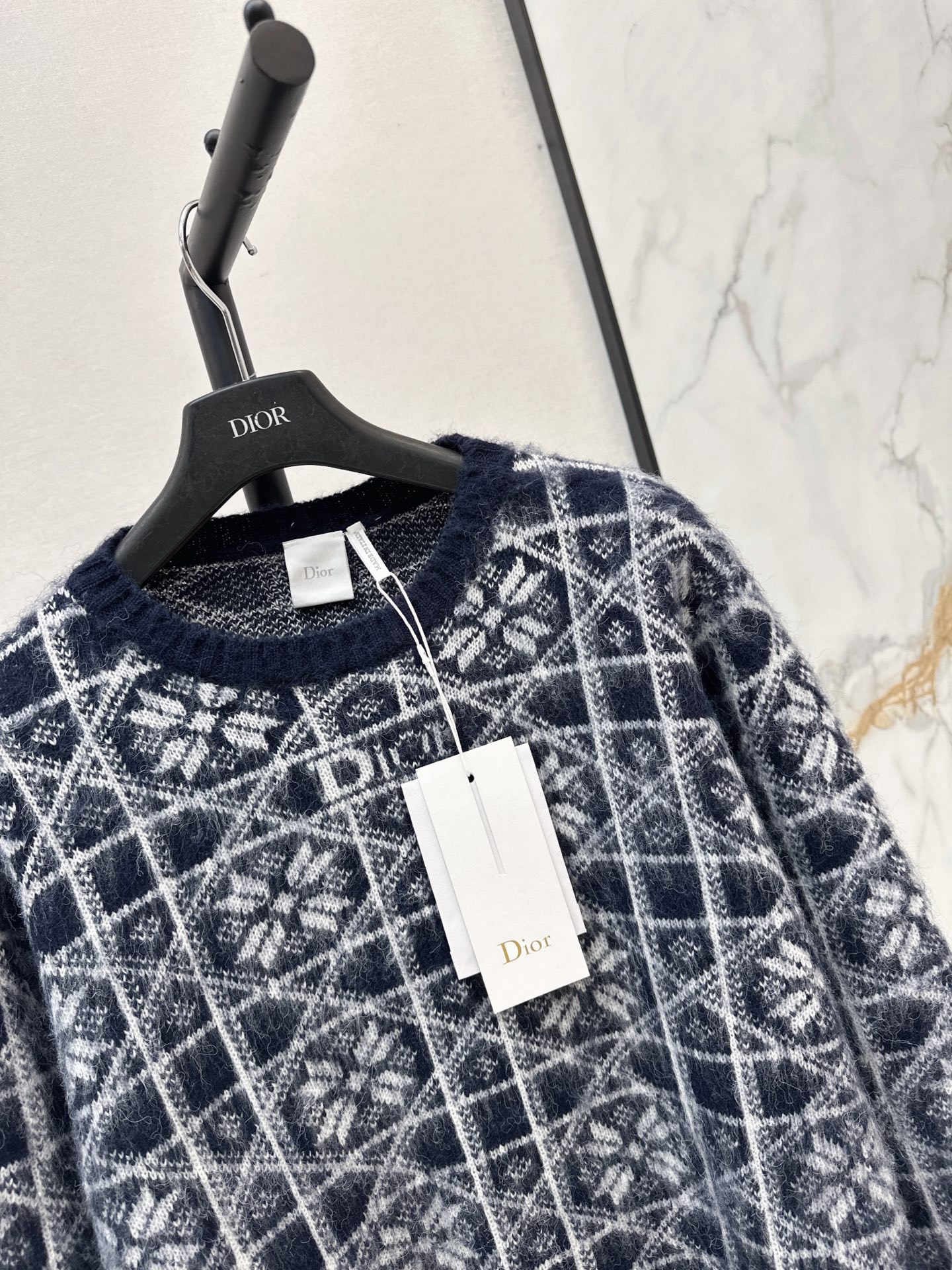 CD 26fw check jacuard sweater