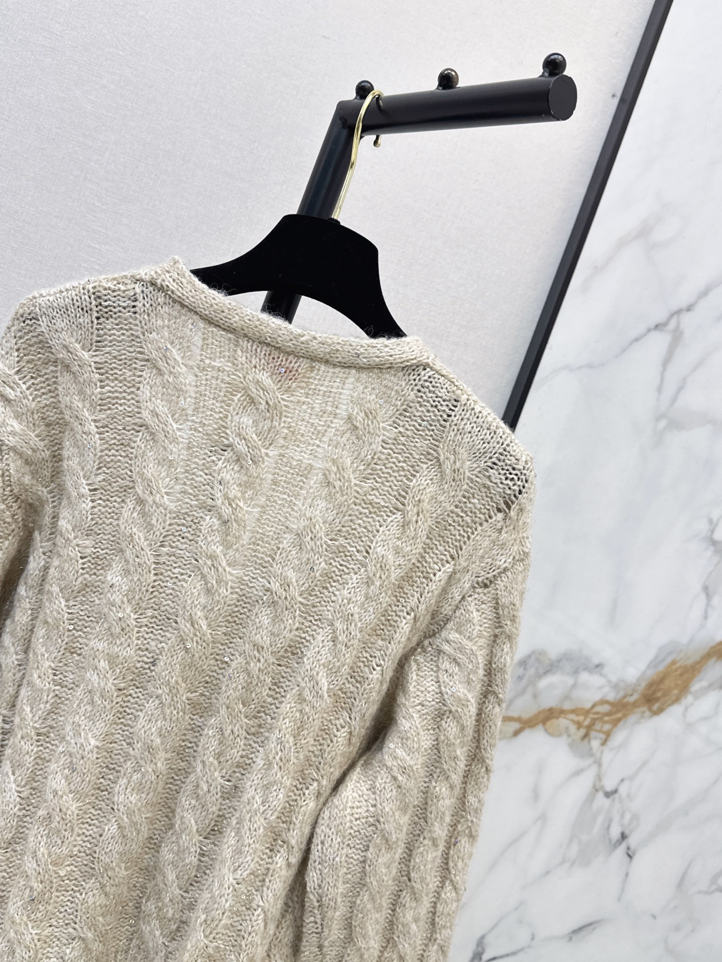 Chan 26fw cable jacquard cardigan
